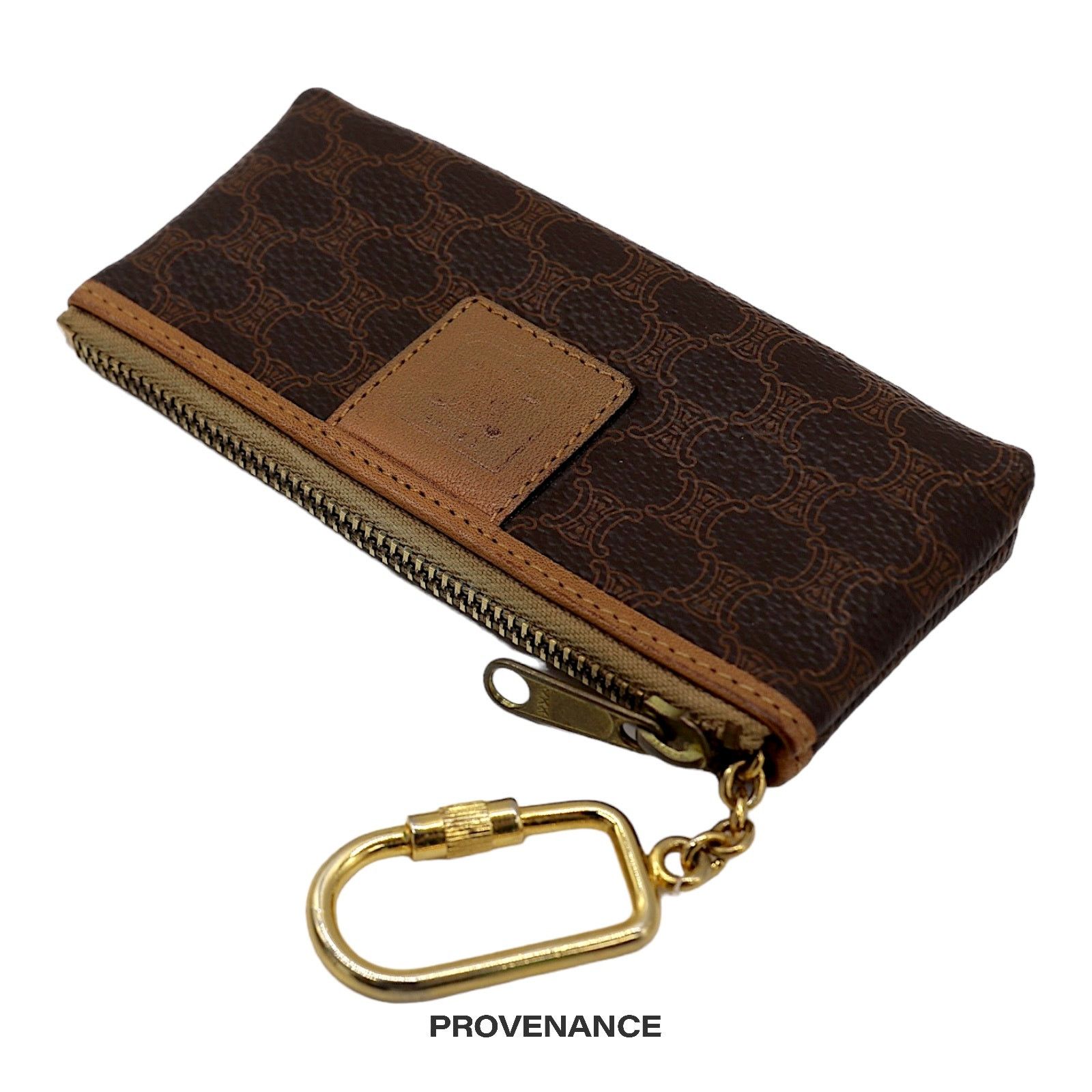 Celine 🔴 Celine Key Pouch Cles - Macadam Triomphe Brown Size ONE SIZE - 4 Thumbnail