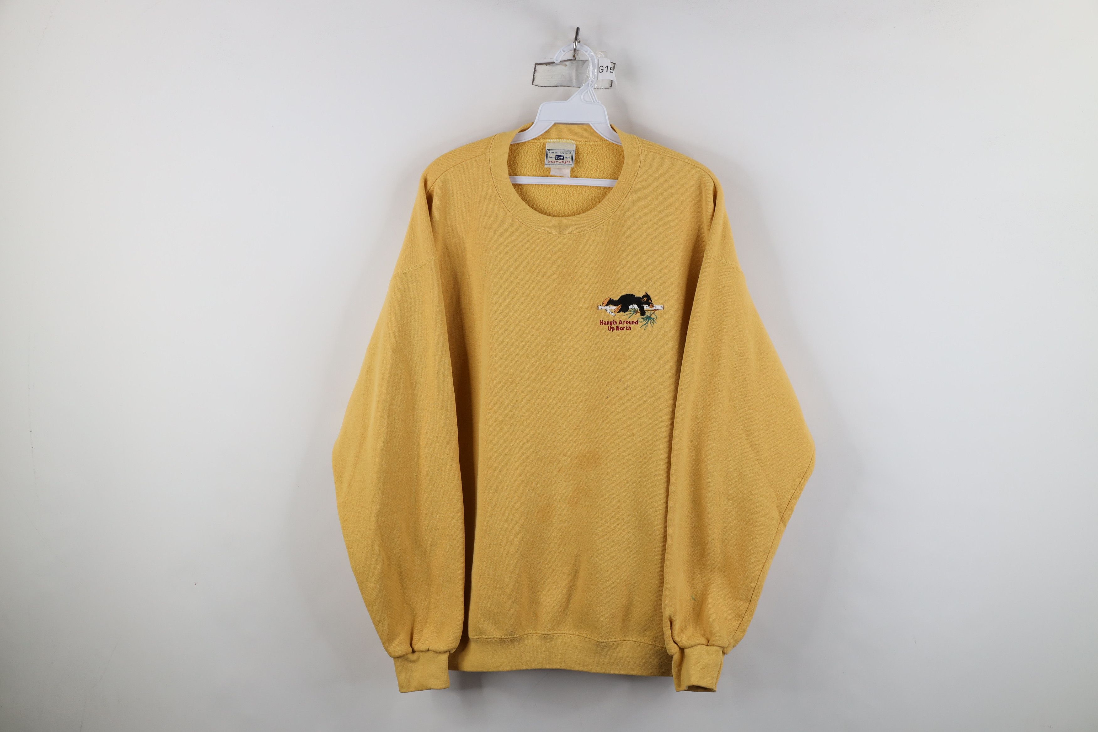 Vintage Vintage 90s Hanging Around Up North Michigan Bear Sweatshirt Size L / US 10 / IT 46 - 1 Thumbnail