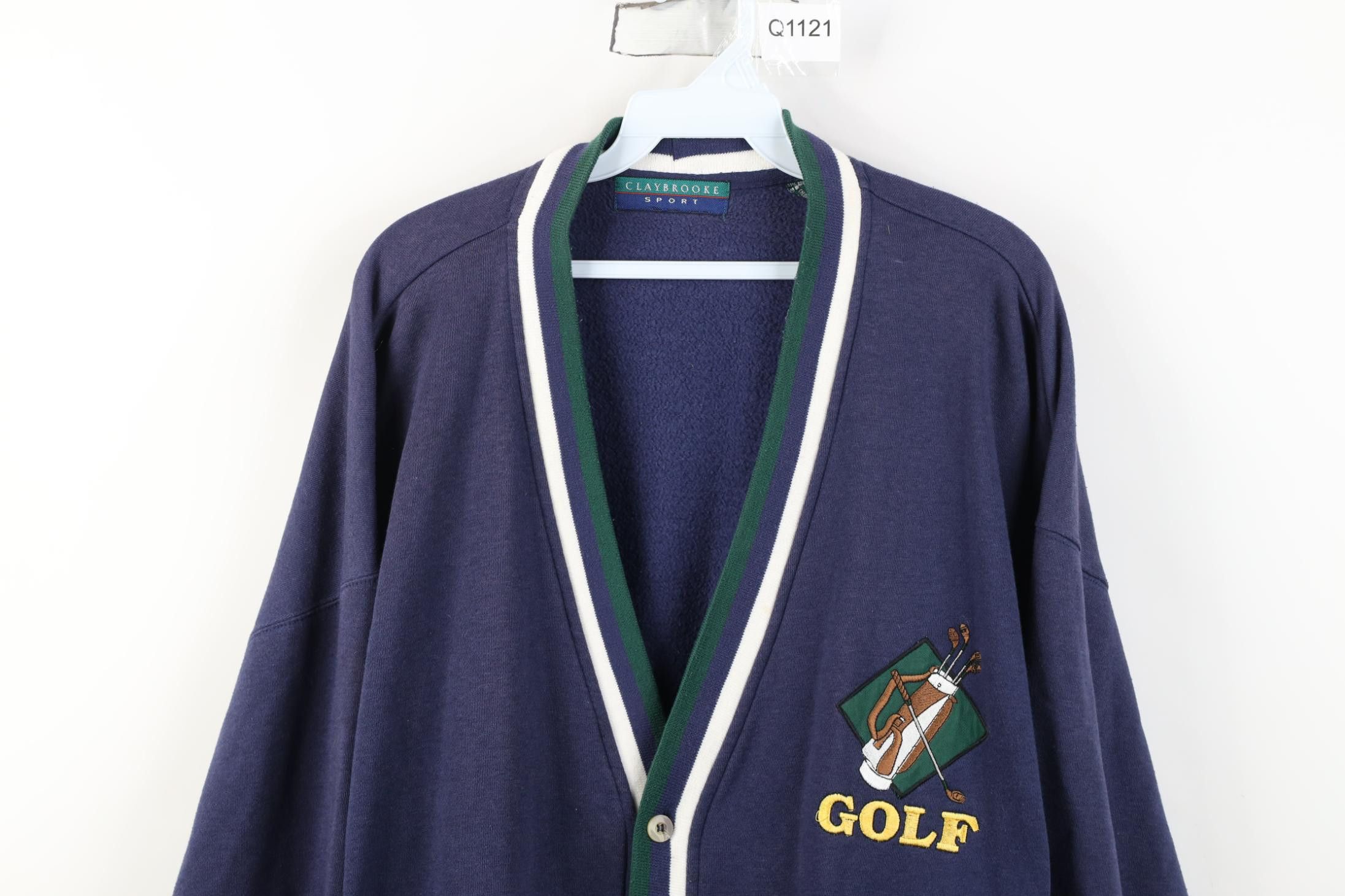 Vintage Vintage 90s Streetwear Golf Golfing Cardigan Sweatshirt Blue Size US XL / EU 56 / 4 - 2 Thumbnail