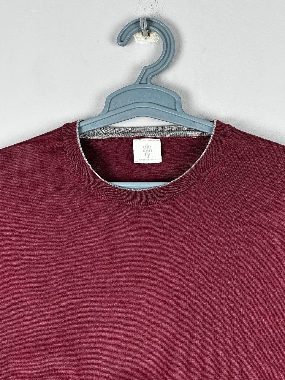 Eleventy Eleventy Paris Luxury Silk Wool Burgundy Sweater Size US XL / EU 56 / 4 - 4 Thumbnail