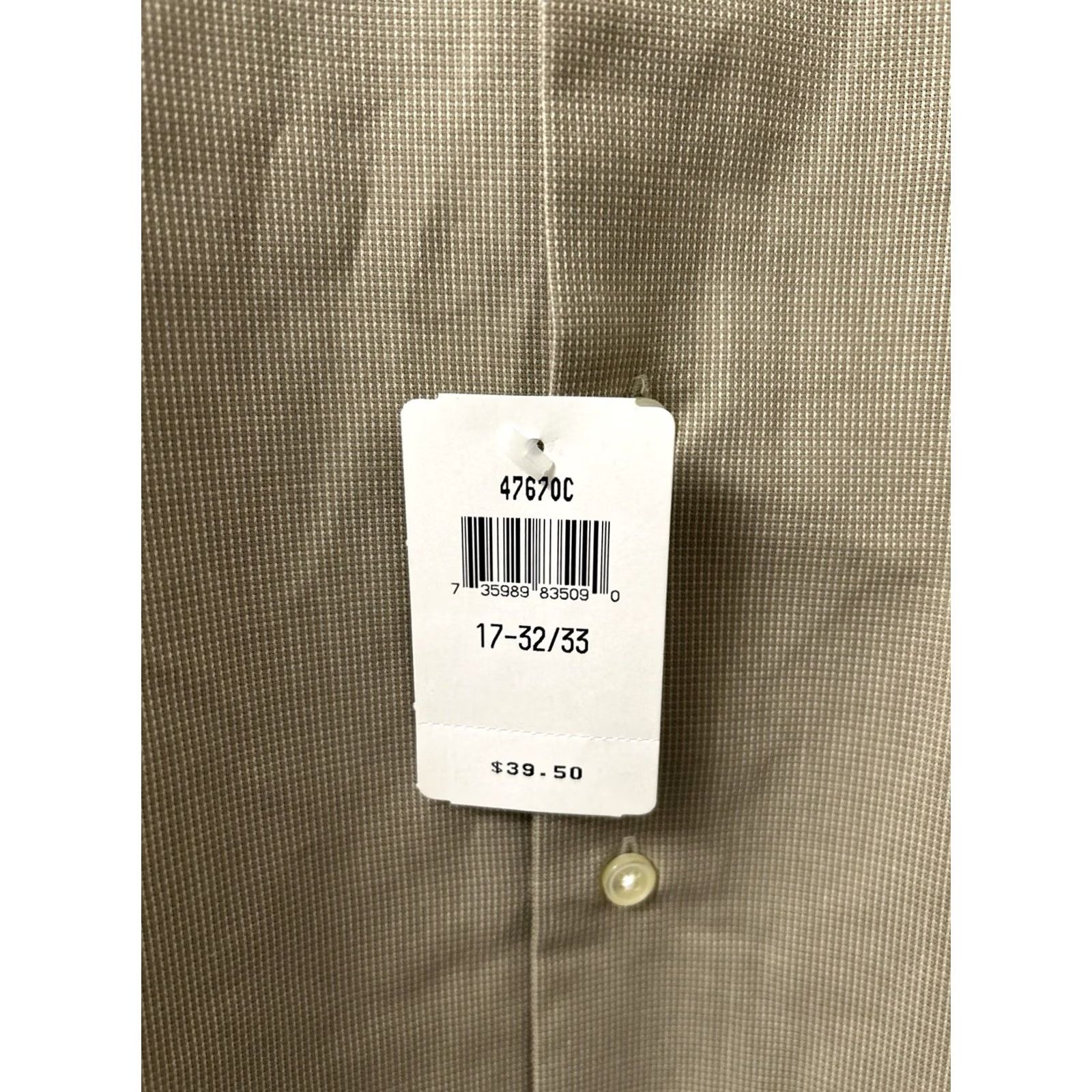Geoffrey Beene Geoffrey Beene Dress Shirt Mens 17 32/33 Brown Button Up Wrinkle Free L/S Size 46R - 4 Thumbnail