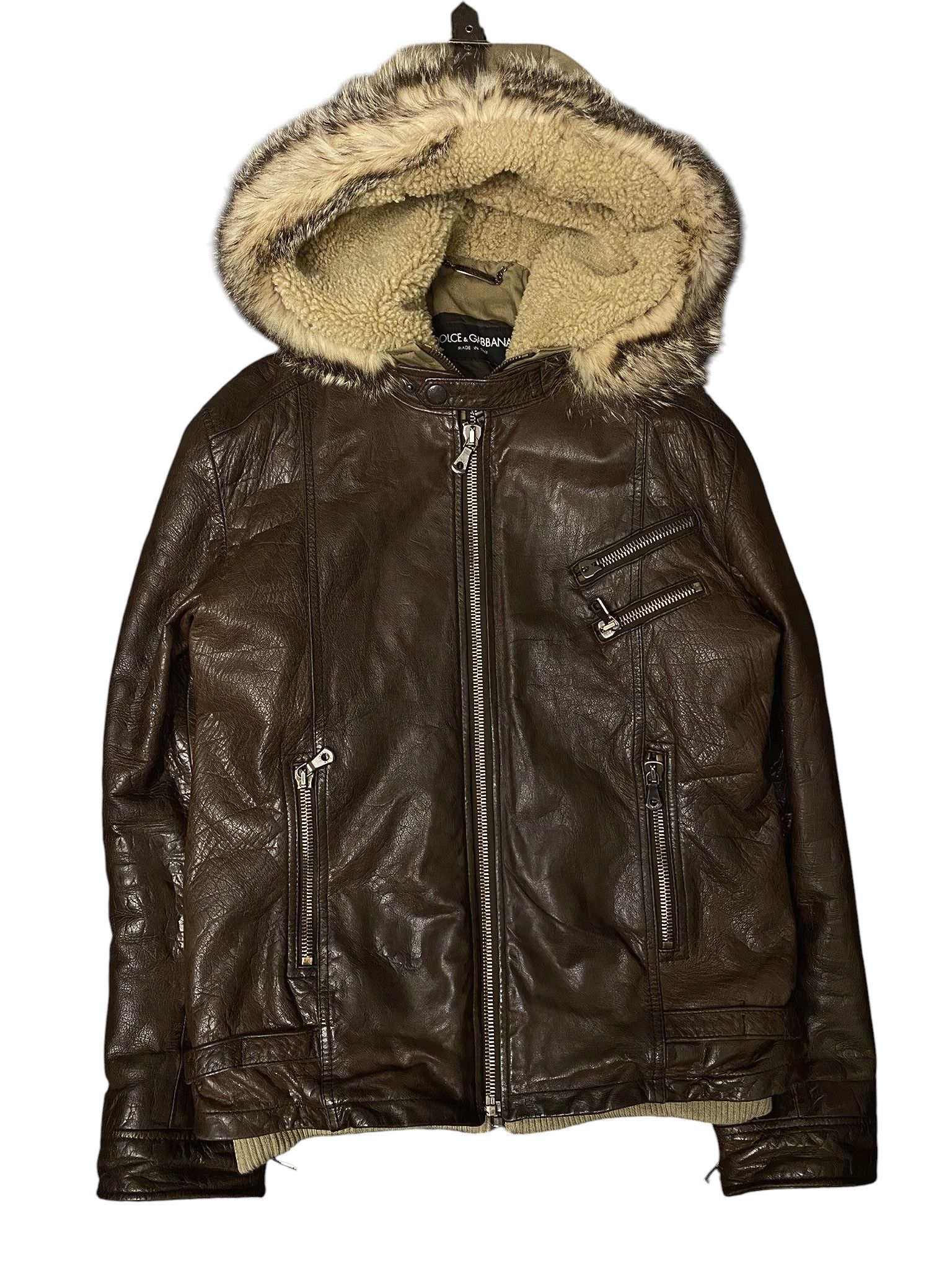 Dolce & Gabbana F/W 2005 BUFFALO LEATHER HOODED JACKET Size US M / EU 48-50 / 2 - 1 Thumbnail