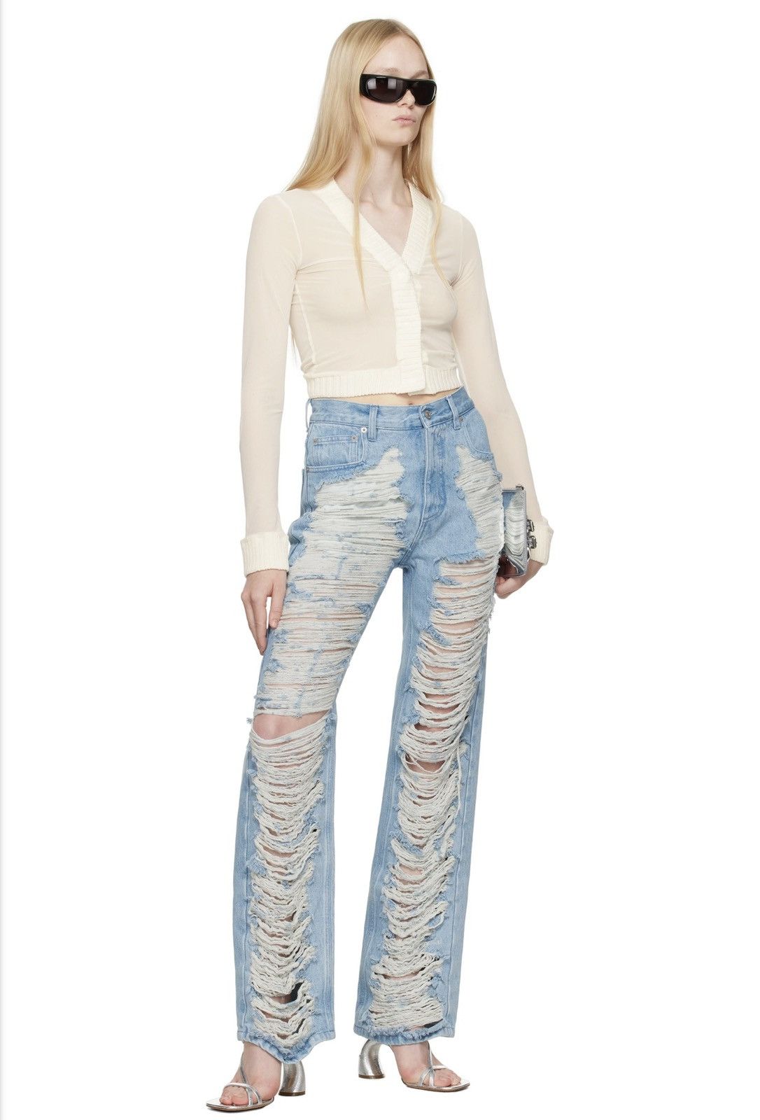 Maison Margiela MM6 Maison Margiela Mesh Cardigan Ivory Size M New Size M / US 6-8 / IT 42-44 - 4 Thumbnail