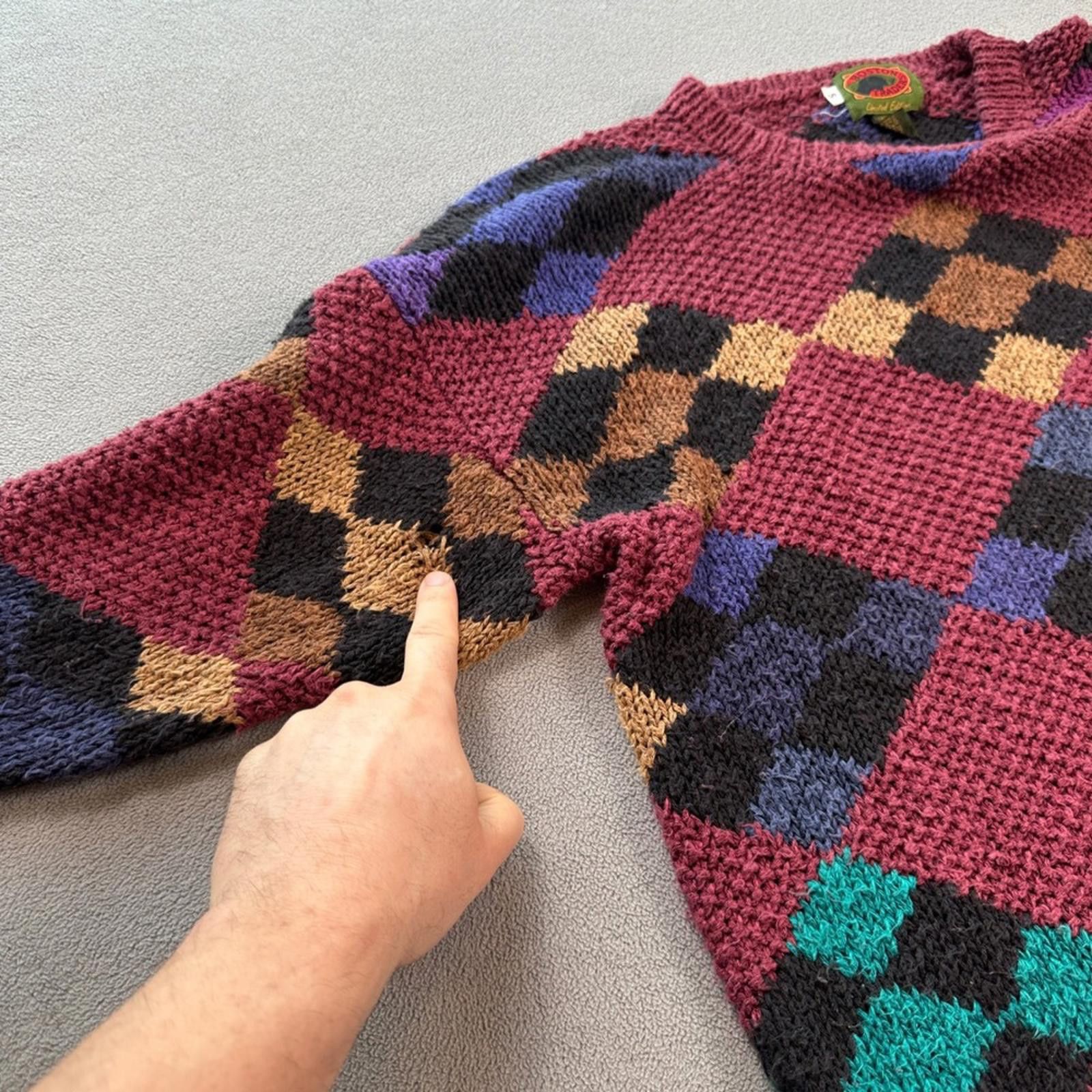 Boston Traders Boston Traders Mens Argyle Knit Sweater Chunky Burgundy Size US S / EU 44-46 / 1 - 7 Thumbnail