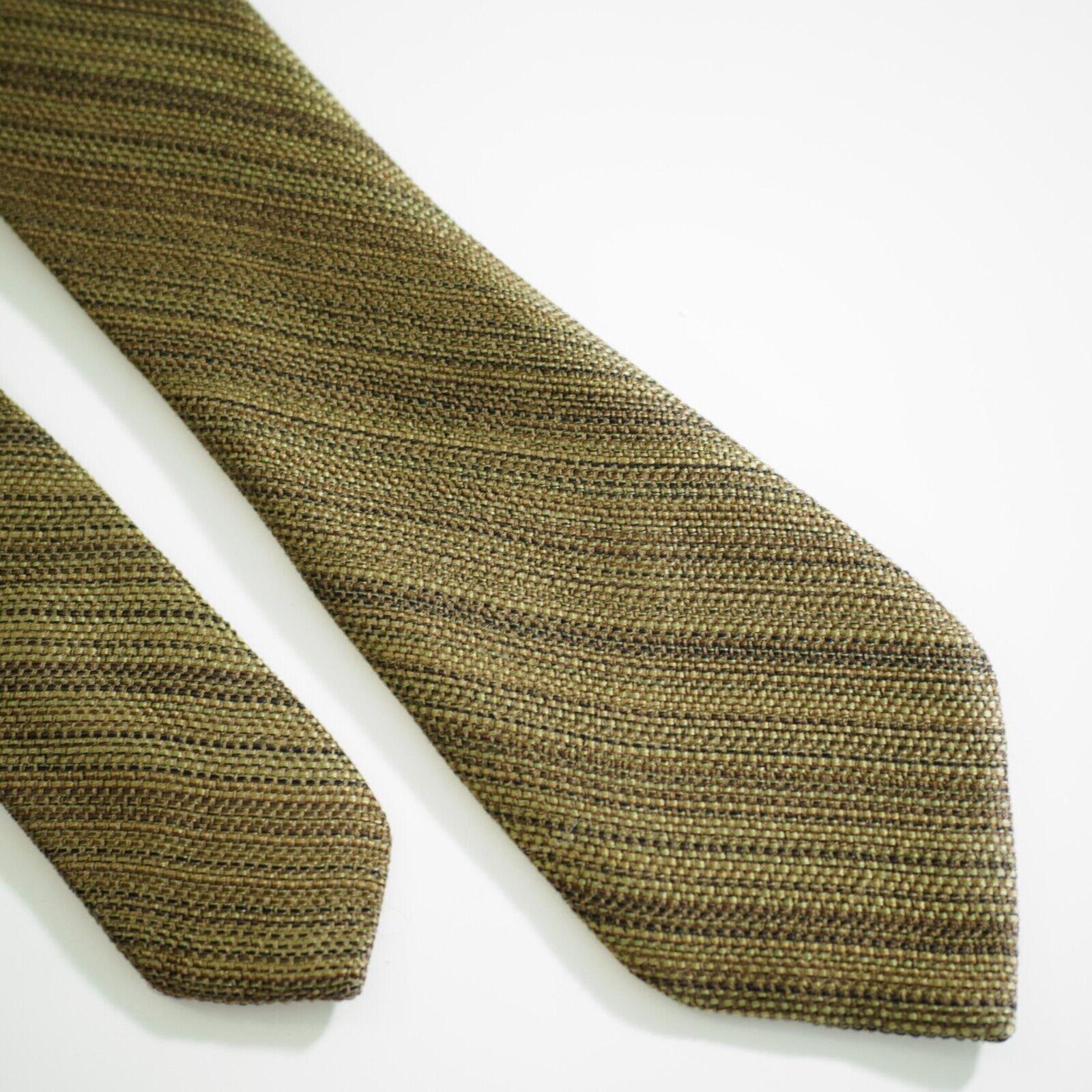 Joseph Abboud Joseph Abboud Knit Brown Striped Skinny Silk Tie Size ONE SIZE - 1 Thumbnail