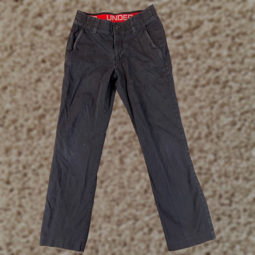 Under Armour Under Armour Pants Mens Regular 28 Black Cotton Blend Stretch Zip Fly Chino Golf Casual Sports Men’s Activewear Size US 28 / EU 44 - 1 Thumbnail