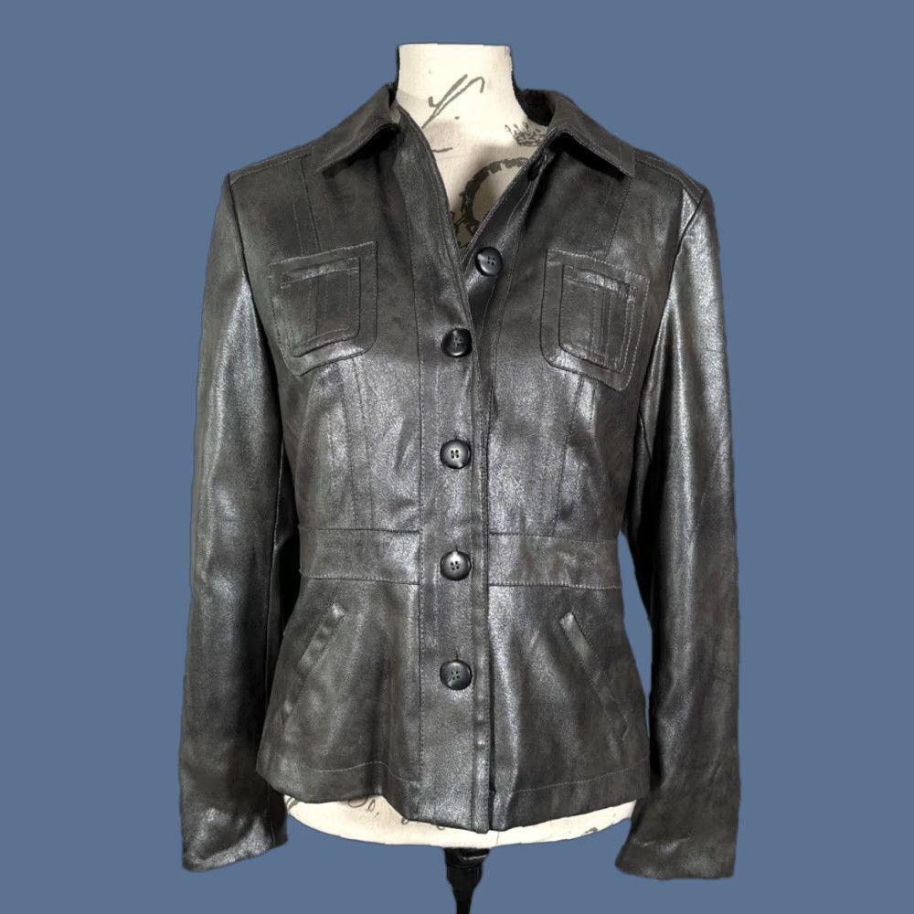 Vintage Chico's Jacket Womens 0 Silver Braided Shine Cammi Button Up Pockets NWT Jacket Womens 0 Silver Braided Shine Cammi NWT Size XS / US 0-2 / IT 36-38 - 1 Thumbnail