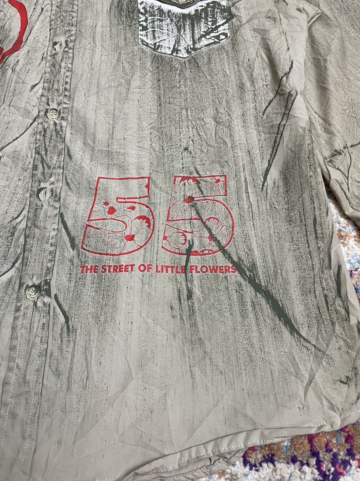 Vintage N.K.W. Italia Hippies Painted Flower 55 Safari Boho Shirts Size US XL / EU 56 / 4 - 3 Thumbnail