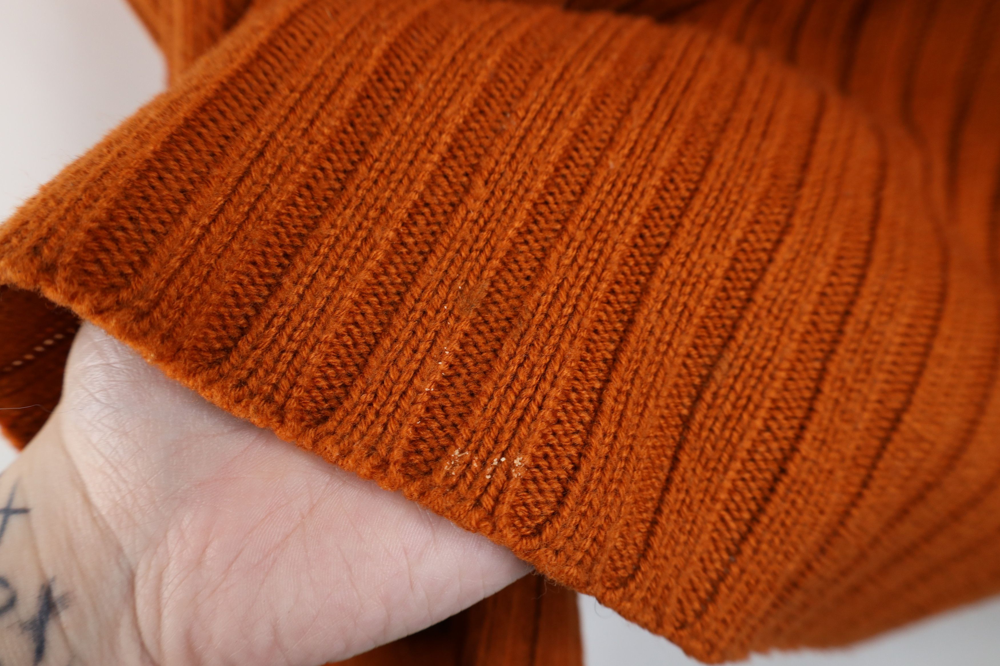 Vintage Vintage 90s Streetwear Ribbed Knit Sweater Burnt Orange Size US L / EU 52-54 / 3 - 4 Thumbnail