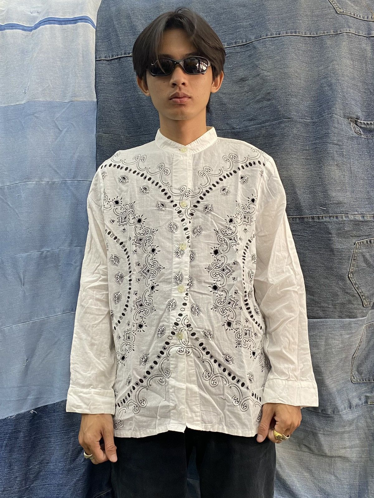 If Six Was Nine × Issey Miyake × Japanese Brand issey miyake style japanese blouse salon tokyo bandana holes Size US S / EU 44-46 / 1 - 3 Thumbnail