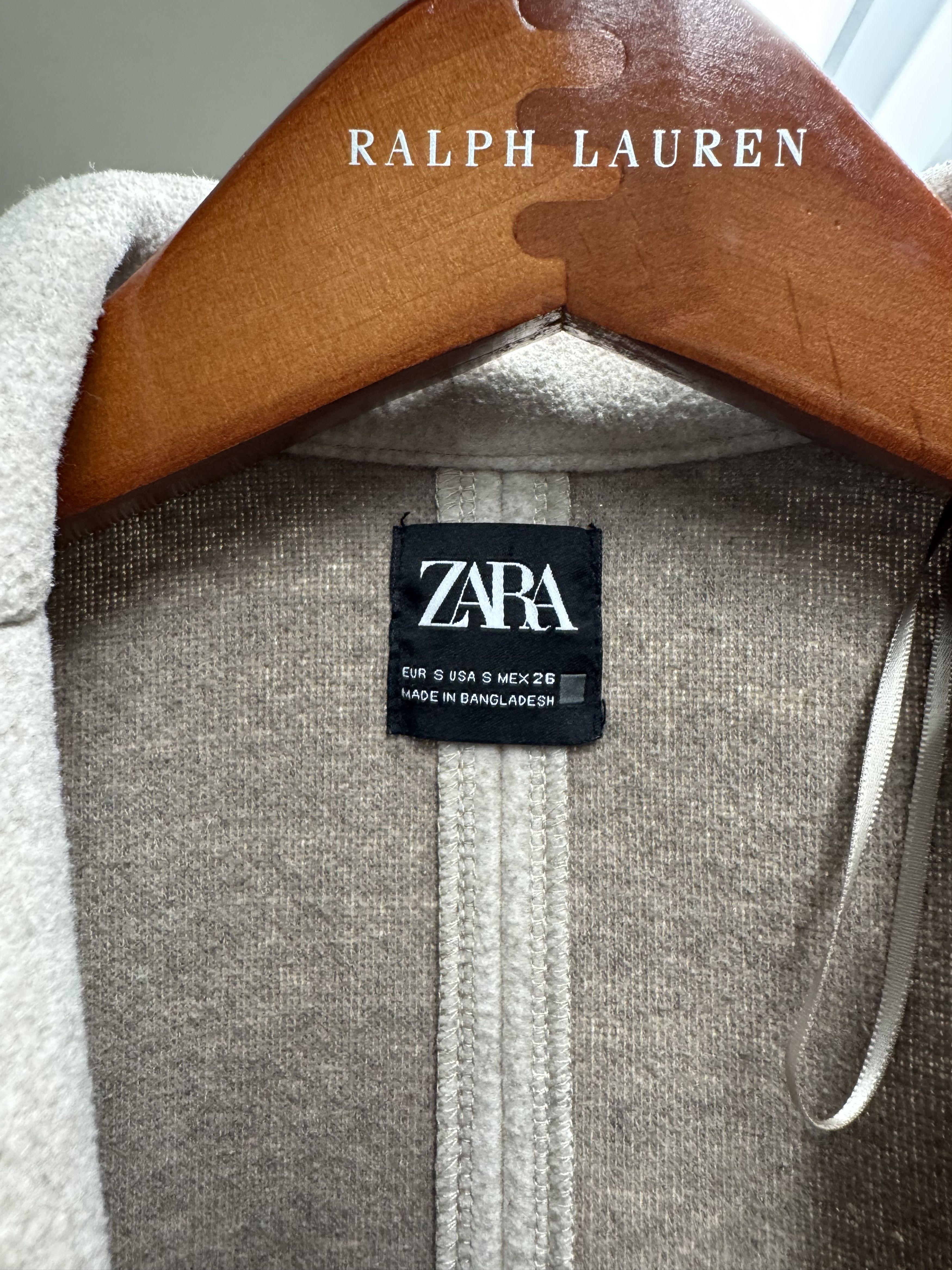 Zara ZARA Slim Fit Oatmeal Knee Length Notch Lapel Warm Coat Size S / US 4 / IT 40 - 3 Thumbnail
