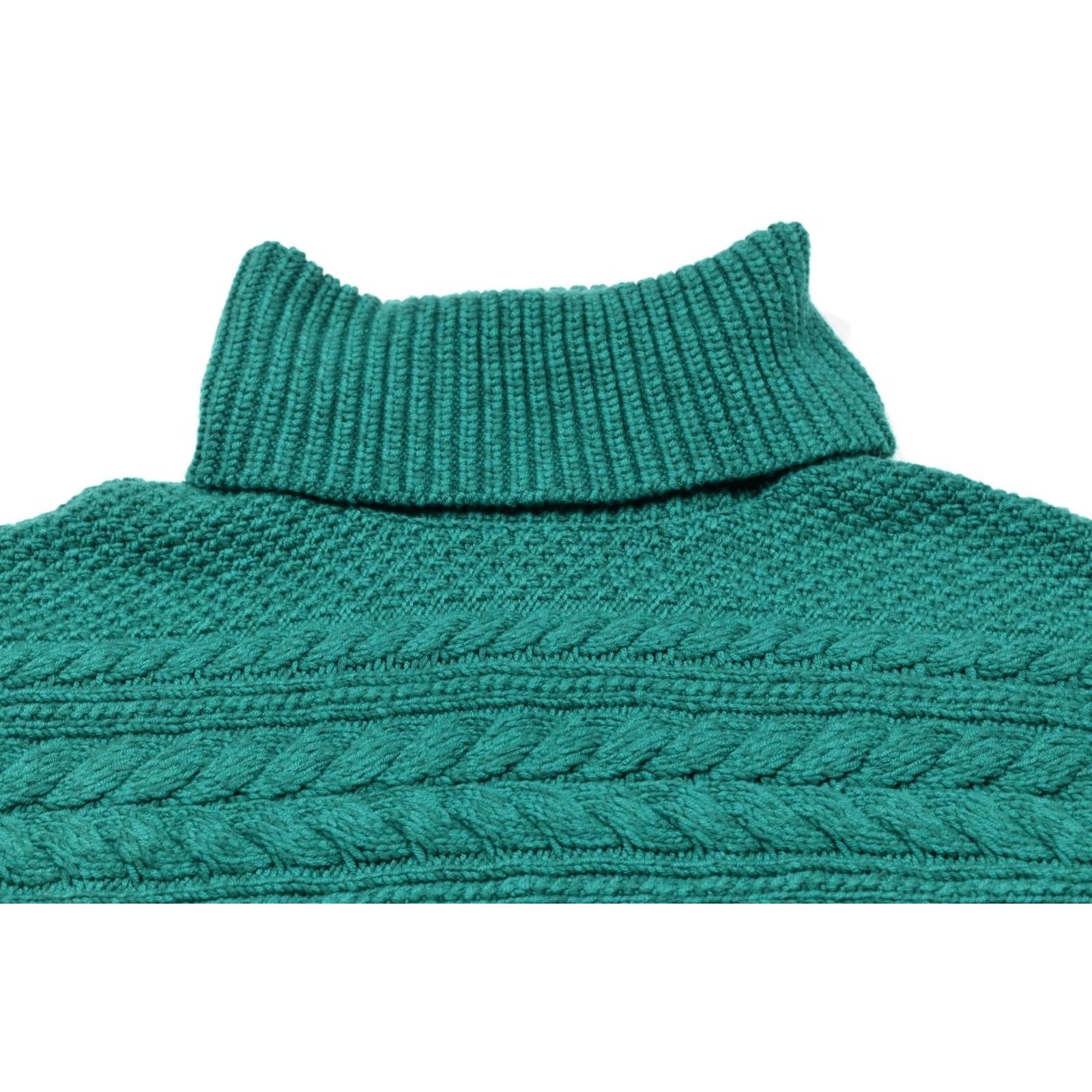 Alice + Olivia Alice + Olivia Francine Turtleneck Sweater Large Green Cableknit Cropped Womens Size L / US 10 / IT 46 - 3 Thumbnail