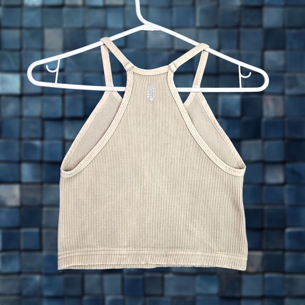Free People Free People Movement Ribbed Crop Tank XS/S Stone Racerback NWT Ladies Sleeveless Tank Beige Nylon Spandex Modern Cropped Top Shirt Womens Size XS / US 0-2 / IT 36-38 - 1 Thumbnail
