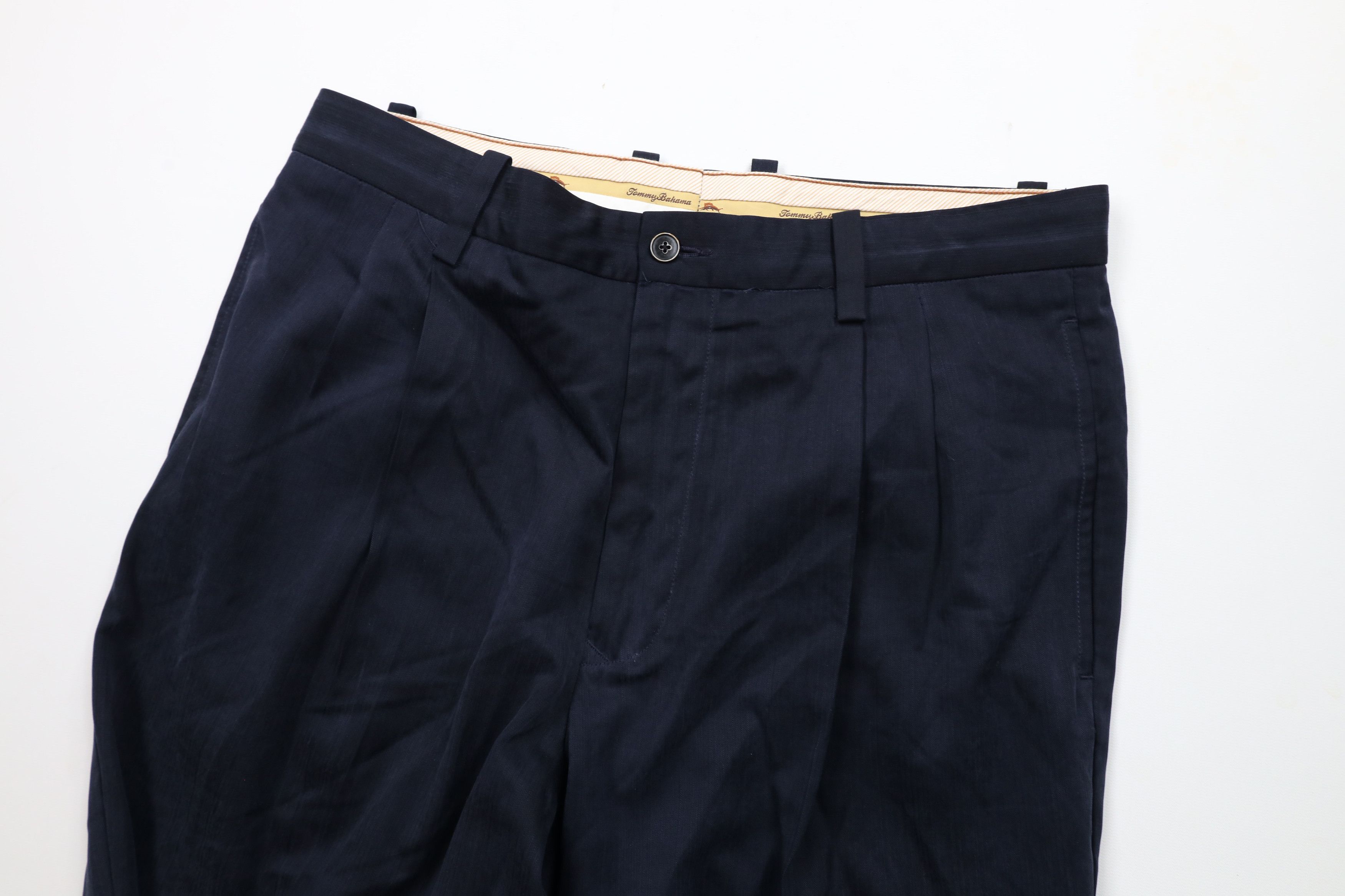 Tommy Bahama × Vintage Vintage Tommy Bahama Blend Wide Leg Chino Pants Navy Blue Size US 34 / EU 50 - 6 Thumbnail