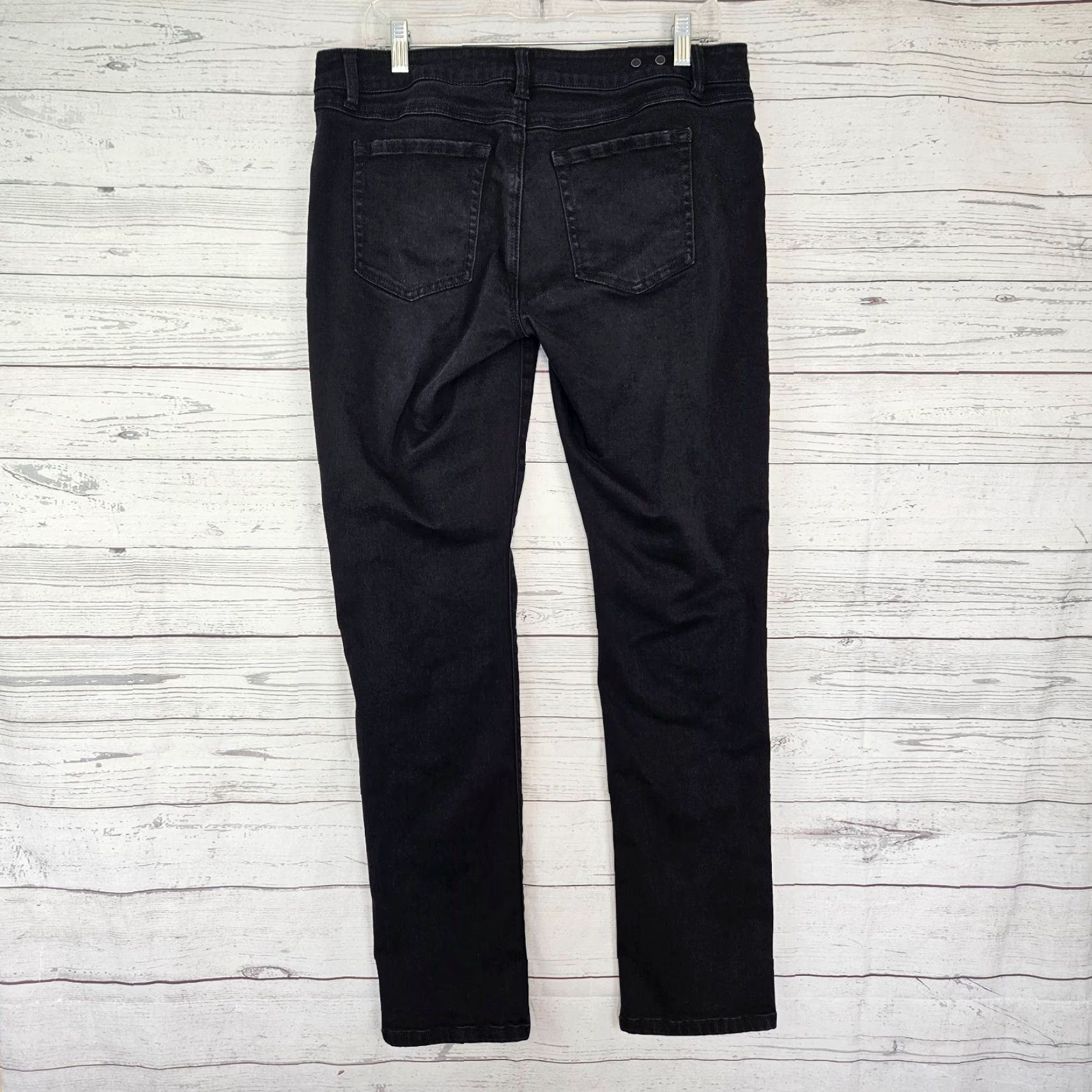 Vintage Cabi Jeans 3387 Womens Slim Boyfriend Jeans Sz 8 Black Distressed Mid Rise, Cotton Blend, Denim, Regular, Womens, Jeans, Distressed, Mid Rise, Black Size 30" / US 8 / IT 44 - 3 Thumbnail