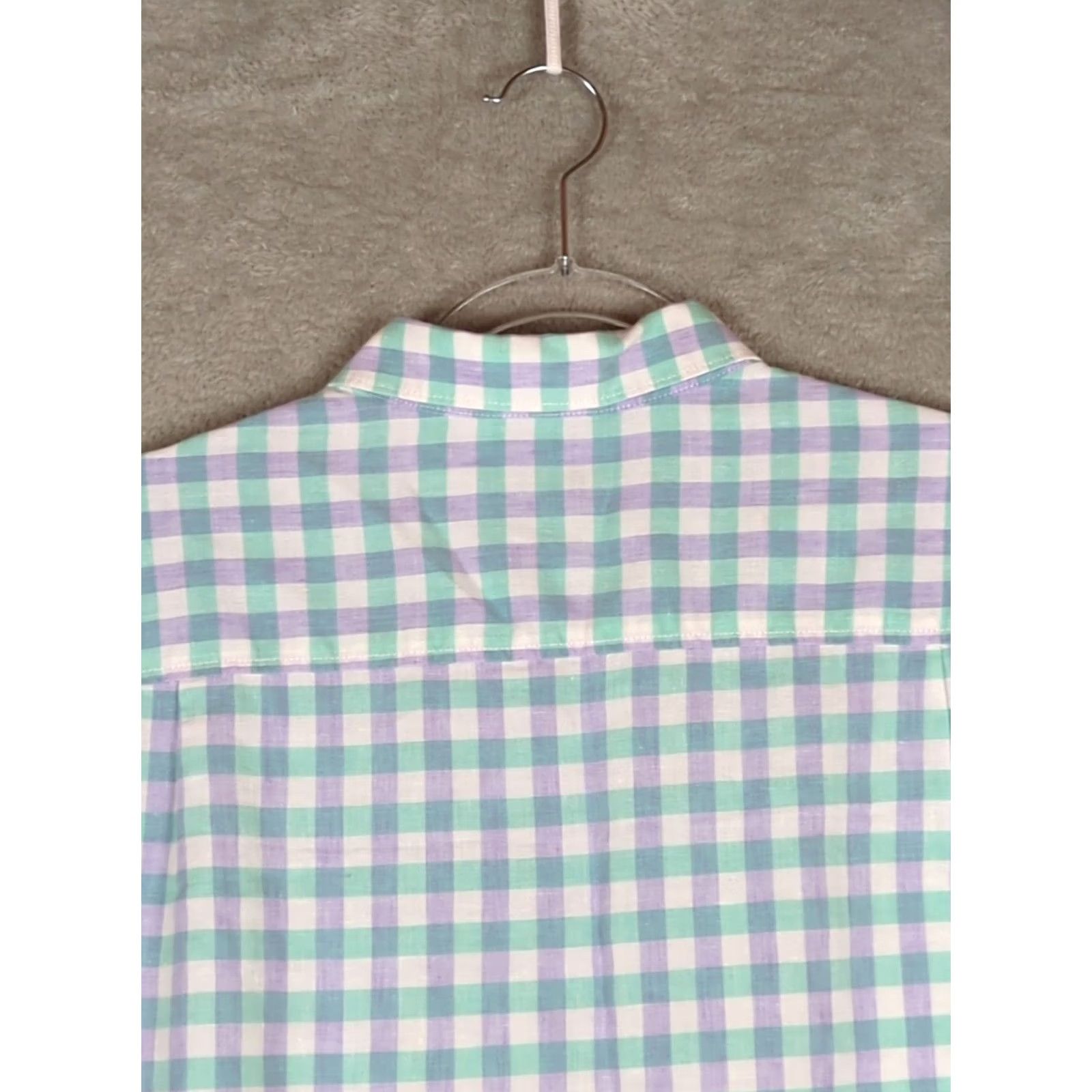 Tommy Bahama Tommy Bahama Shirt Mens Size L Lavender/green Linen/ Cotton Blend Short Sleeve Button Up Size US L / EU 52-54 / 3 - 4 Thumbnail