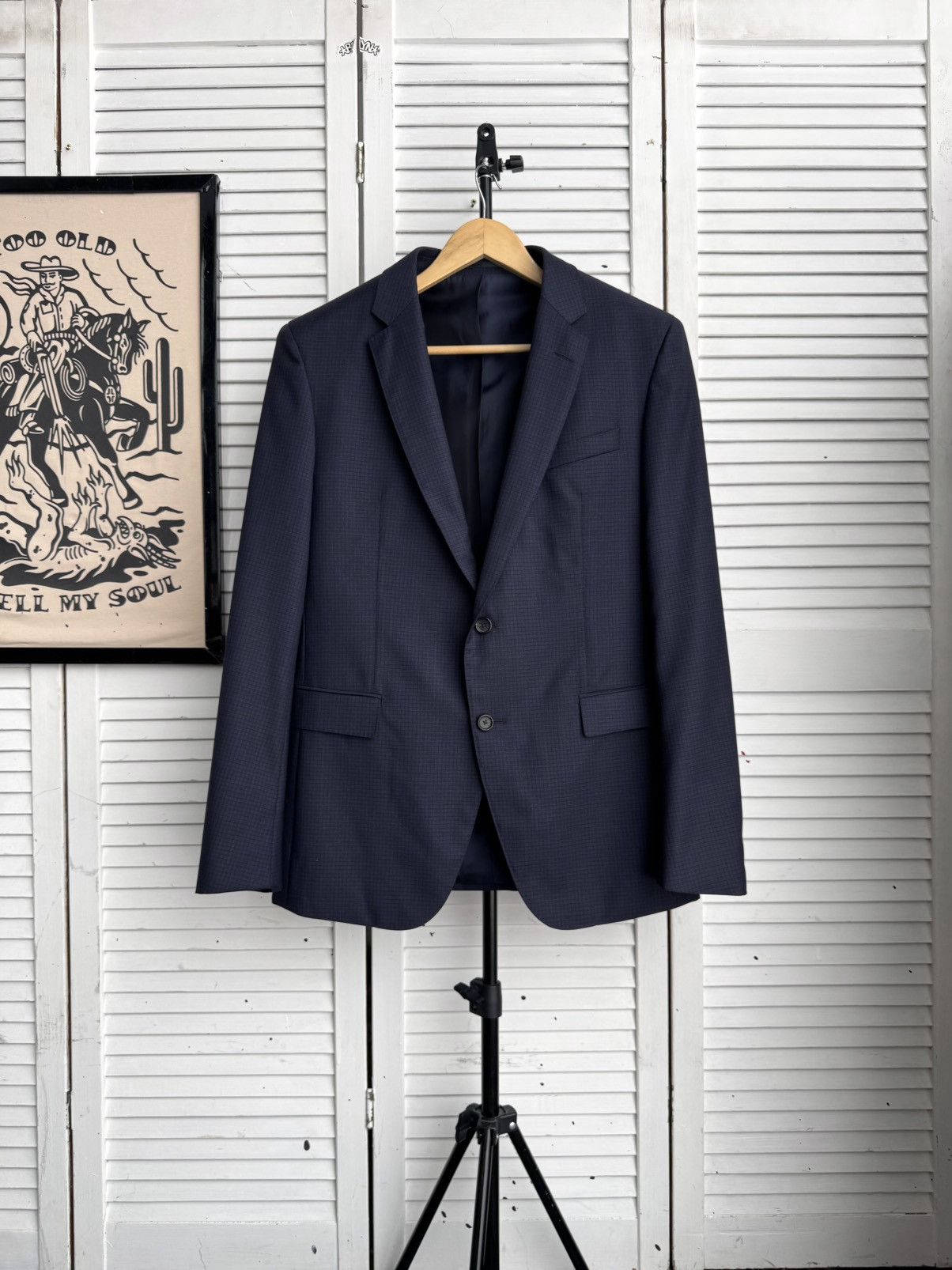 Hugo Boss Hugo Boss Loro Piana Full Canvas Wool Blazer Navy Size 42R - 3 Thumbnail