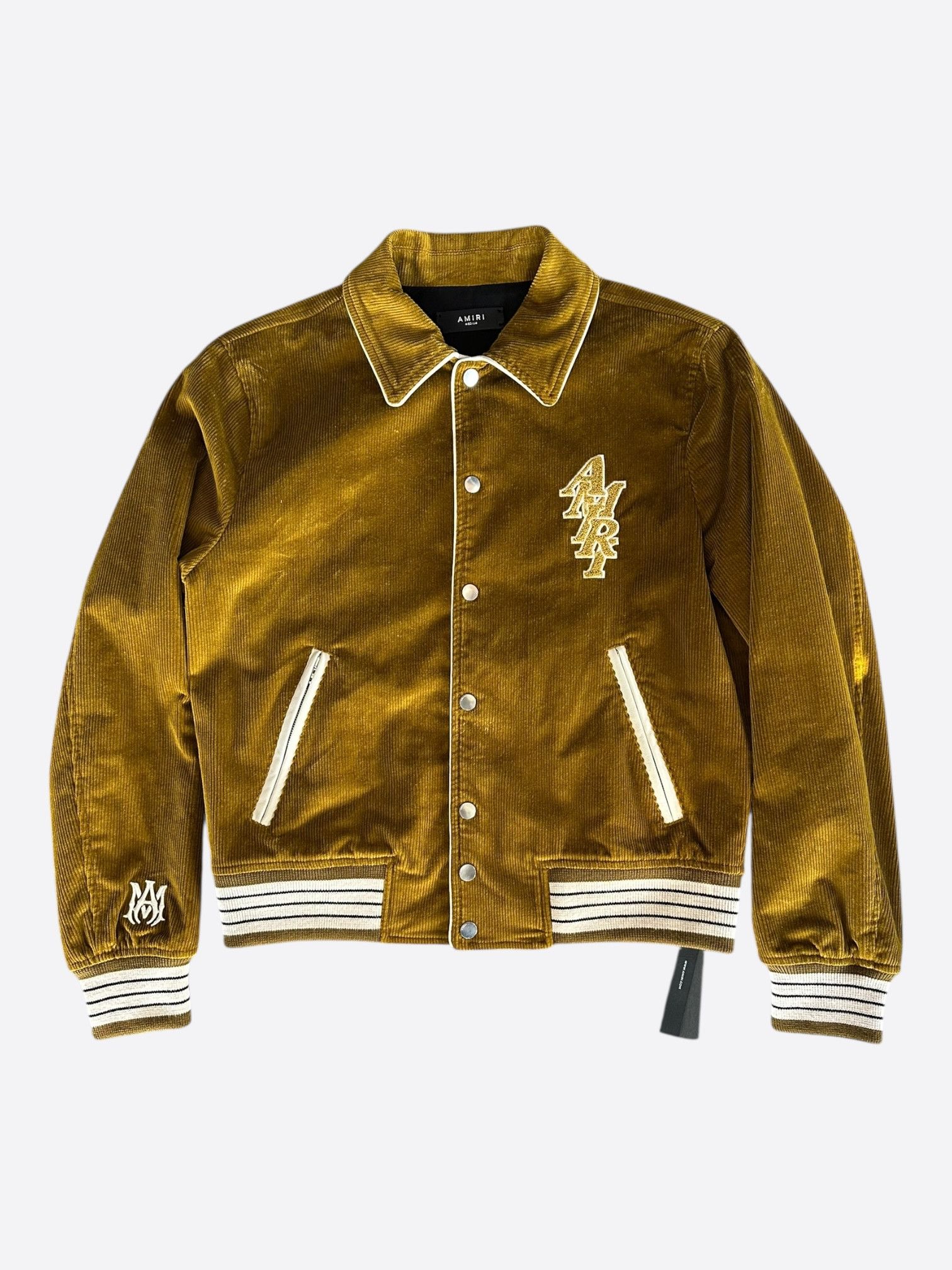 Amiri Amiri Mustard & White Corduroy Logo Teddy Jacket Size US M / EU 48-50 / 2 - 1 Thumbnail