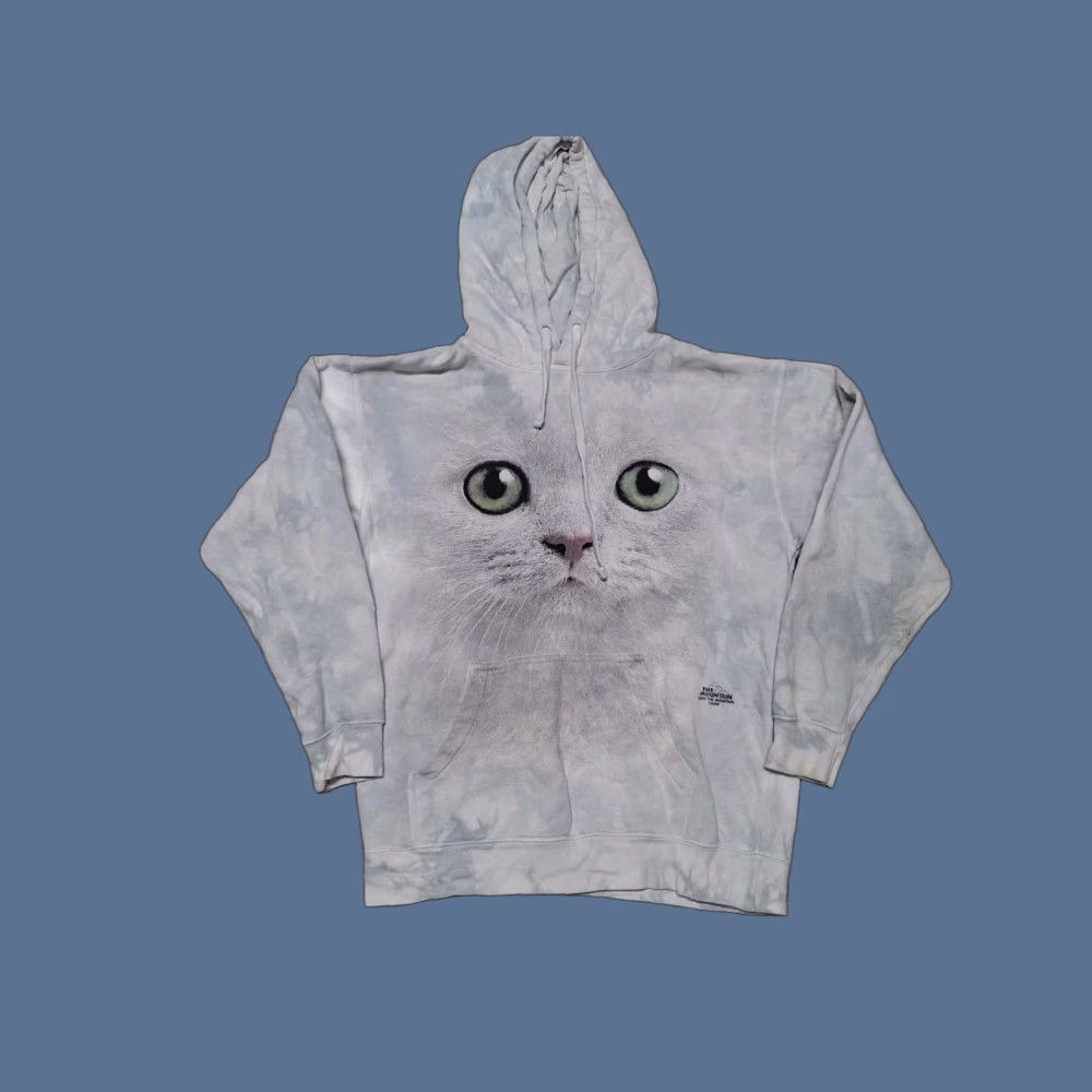 The Mountain The Mountain Cat Hoodie S Gray Pullover Hooded Knit Cotton Blend Unisex Adults Classic Size: S Vintage No Size US S / EU 44-46 / 1 - 1 Thumbnail