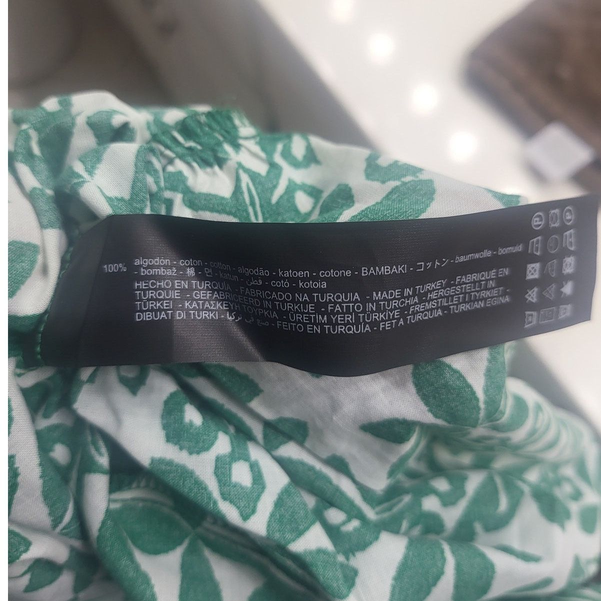 Zara Zara Green & White Printed Smocked Waist Maxi Skirt - XL Size 38" / US 16 / IT 52 - 4 Thumbnail