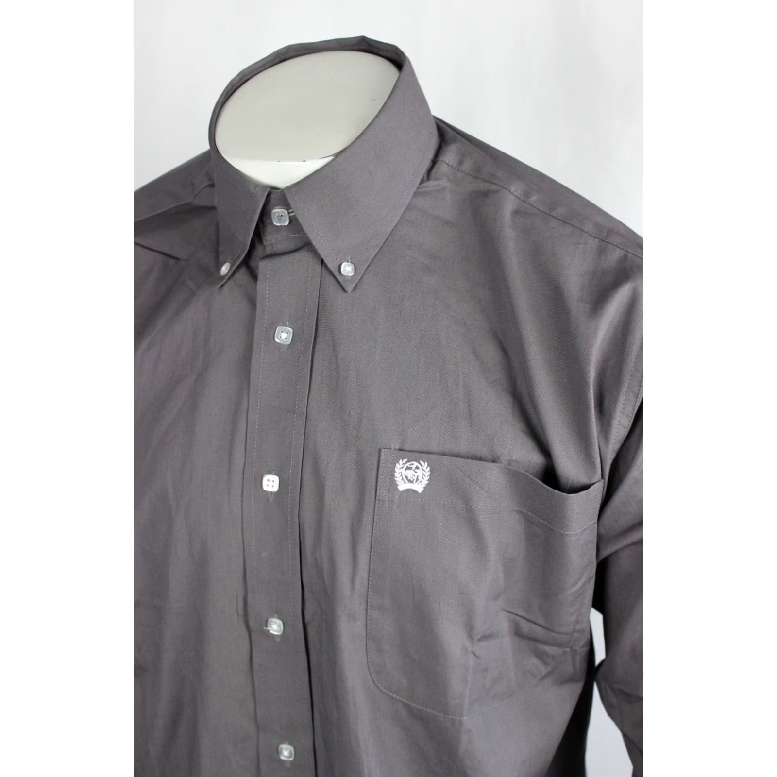 Vintage Cinch Men's Western Button Shirt Solid Long Sleeve S Small Gray MTW1104238 Size US S / EU 44-46 / 1 - 3 Thumbnail