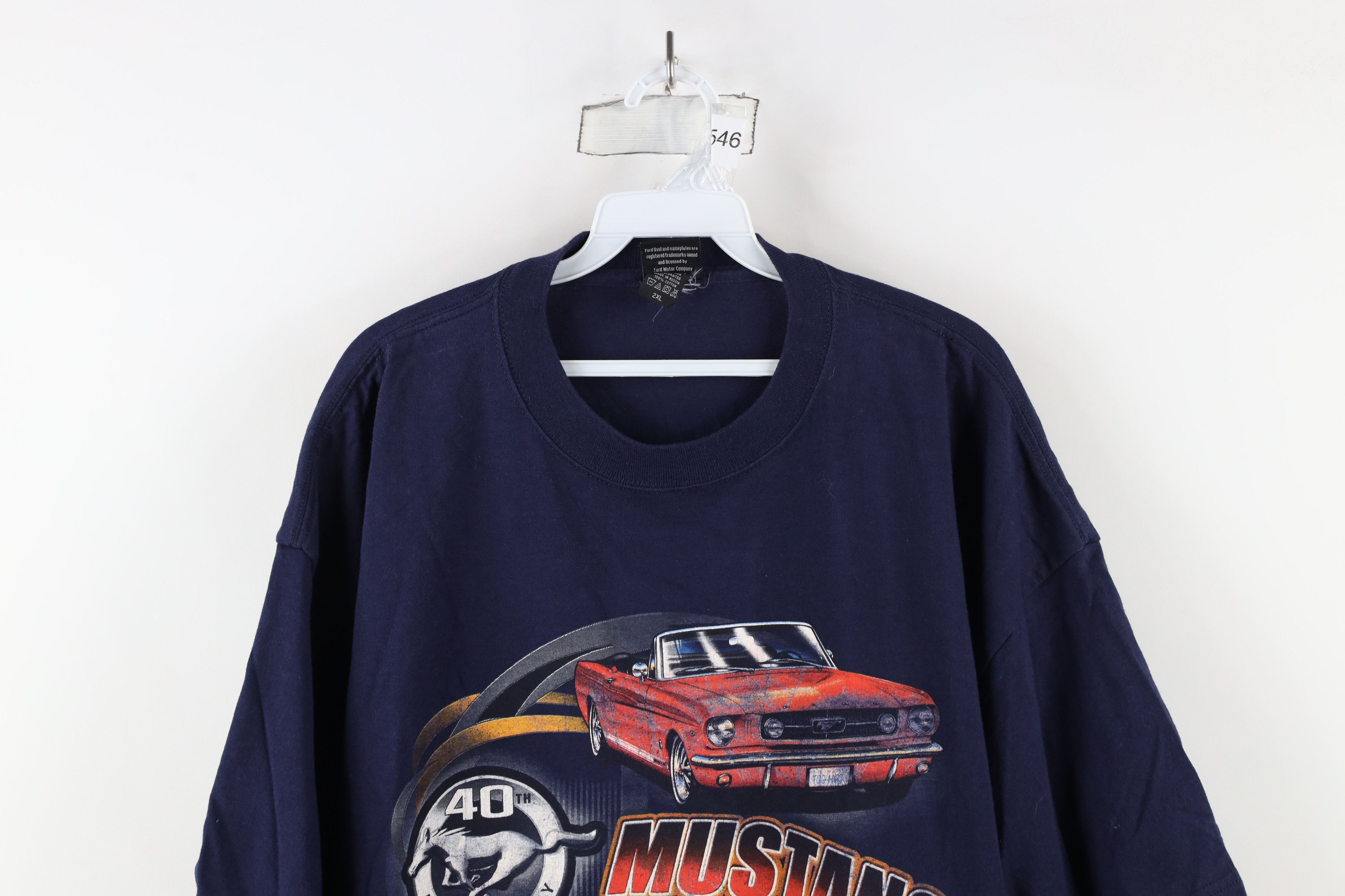 Vintage Vintage Y2K Ford Motor Company Anniversary Mustang T-Shirt Size US XXL / EU 58 / 5 - 2 Thumbnail