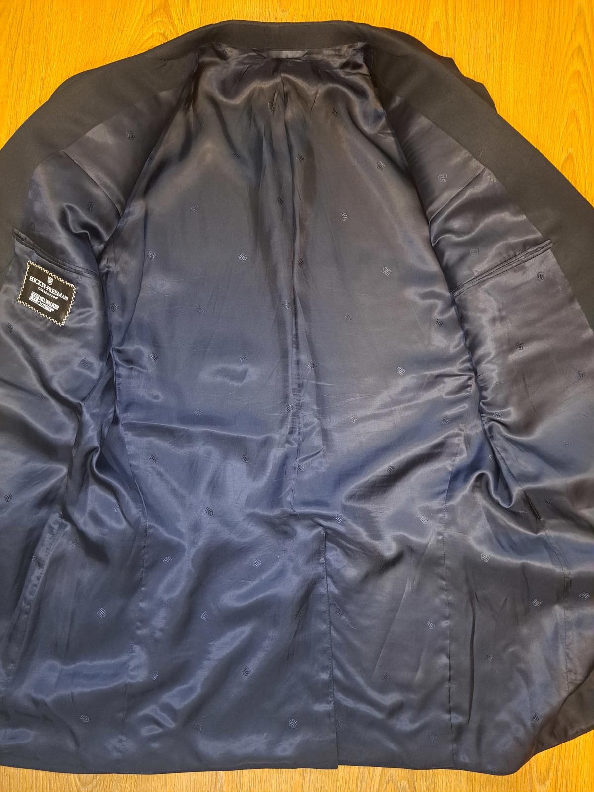Hickey Freeman Hickey Freeman Blazer Mens 46L Black Gold Buttons Cashmere Size 46L - 8 Thumbnail