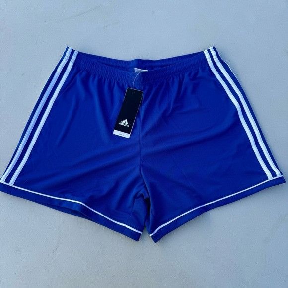 Adidas NWT ADIDAS WOMEN’S CLIMALITE SQUAD 17 BLUE SHORTS SZ LARGE L Size 27" / US 4 / IT 40 - 1 Thumbnail