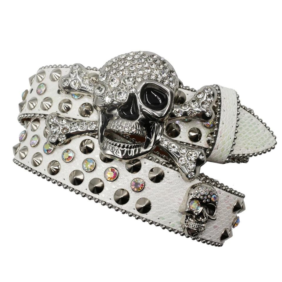 Designer Skull Rhinestone Y2k Belt Size ONE SIZE - 3 Thumbnail