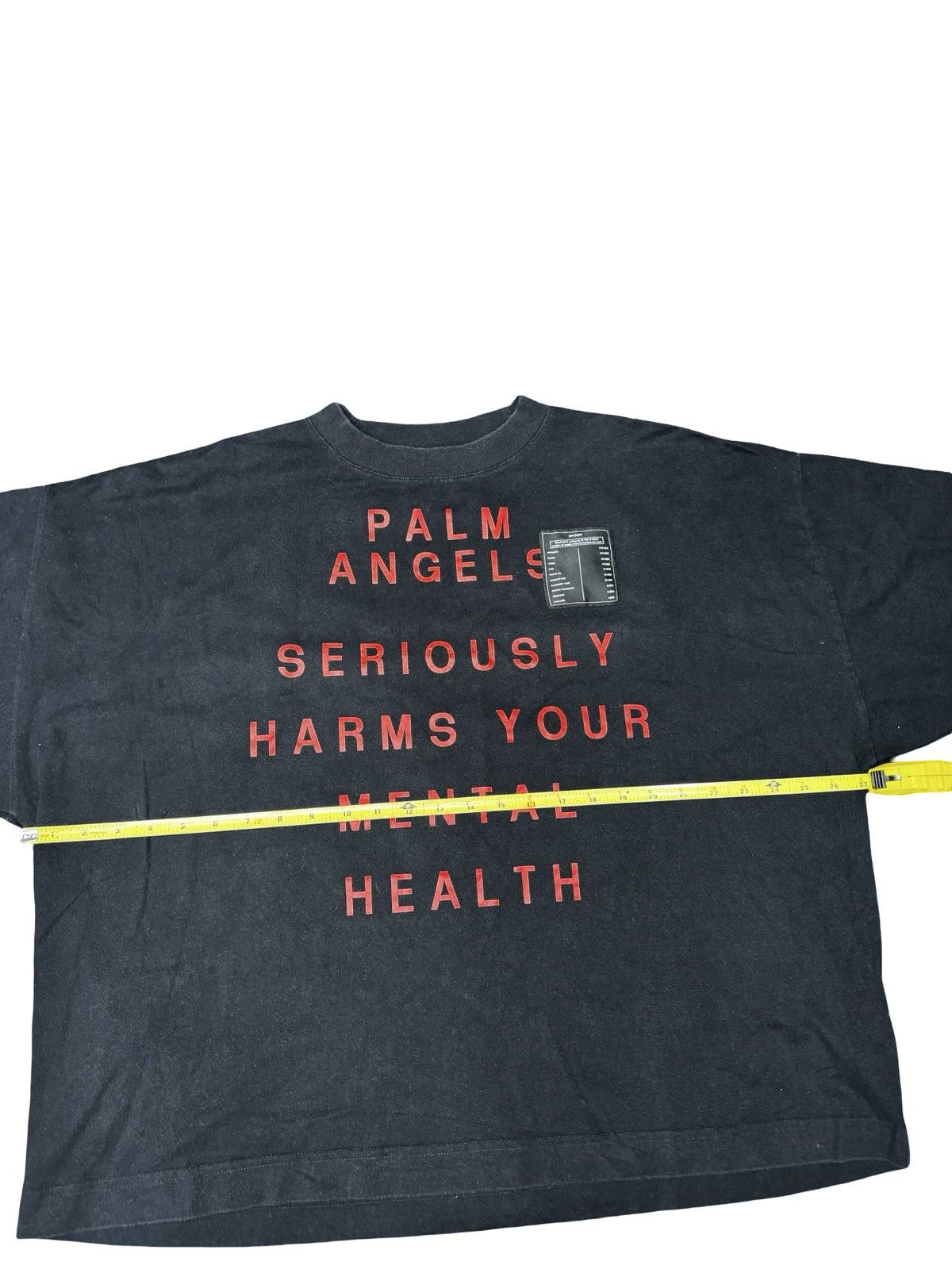Palm Angels Palm Angels Mental Health Black Tee Red Print Size L Size US L / EU 52-54 / 3 - 3 Thumbnail