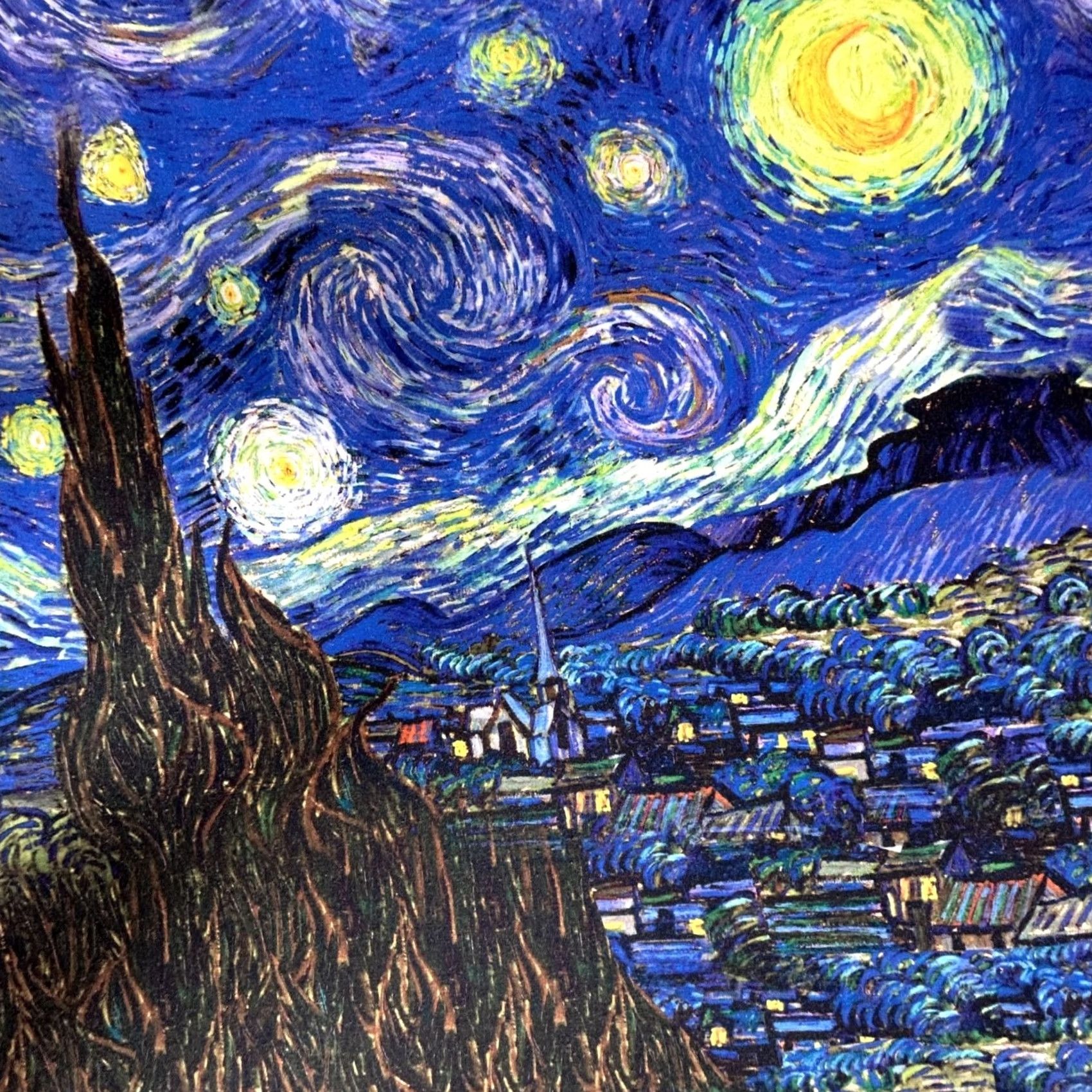 Vintage Yizzam Vincent Van Gogh The Starry Night T-Shirt Mens Medium Blue Short Sleeve Size US M / EU 48-50 / 2 - 7 Thumbnail