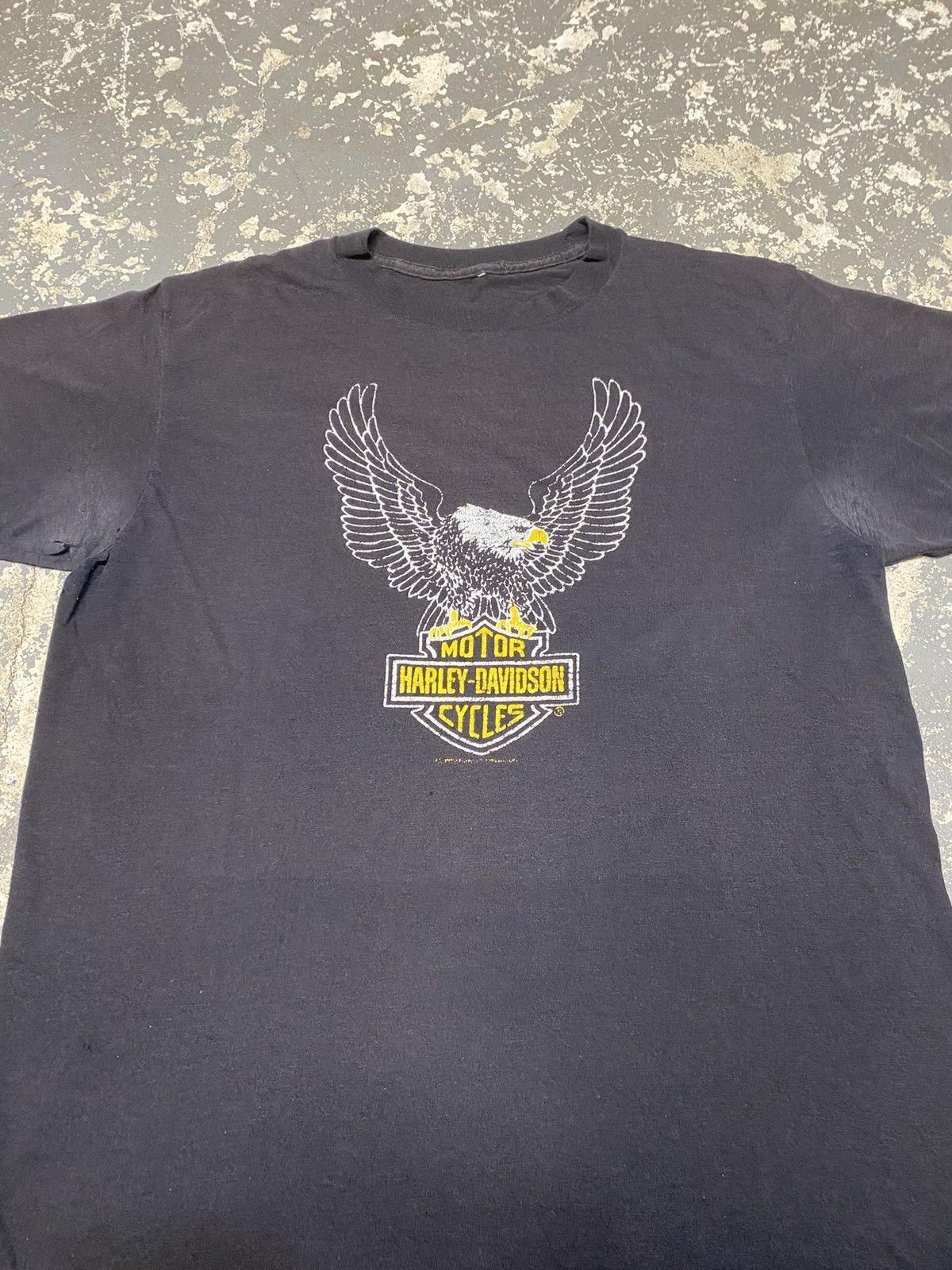 Harley Davidson × Vintage Vintage Harley Davidson Eagle 70s/80s Thin USA Tshirt Size US M / EU 48-50 / 2 - 21 Thumbnail