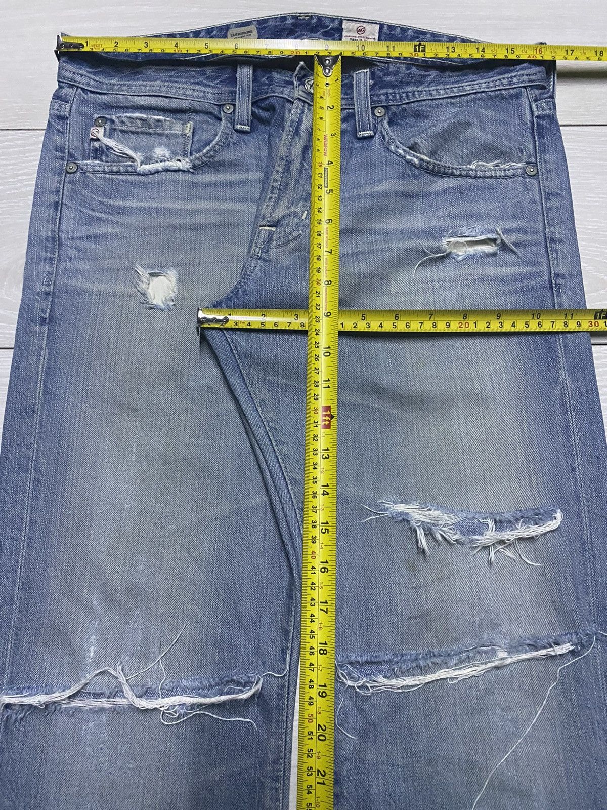 AG Adriano Goldschmied Vtg Ag Adriano Goldschmied Straight Leg DistressedJeans Size US 32 / EU 48 - 16 Thumbnail