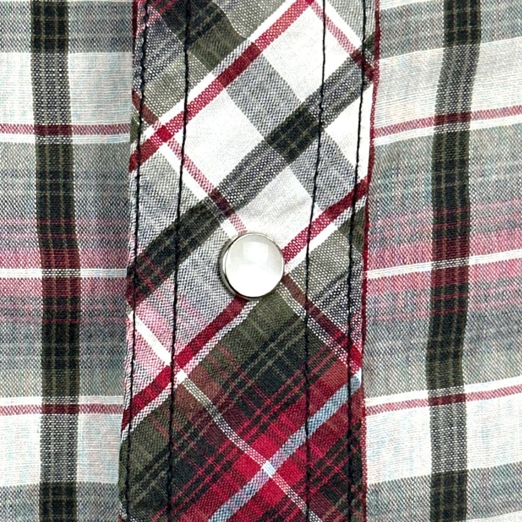 Wrangler VINTAGE Wrangler Shirt Western Red Plaid Pearl Snap 90s Adult Large Mens Shirt Size US L / EU 52-54 / 3 - 4 Thumbnail