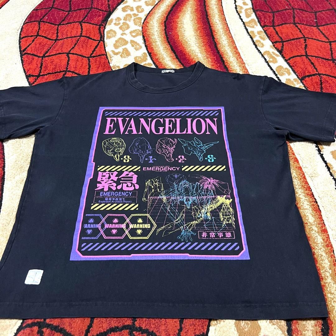 Anime Vintage Thrashed Faded Evangelion Emergency Alarm T Shirt Size US L / EU 52-54 / 3 - 3 Thumbnail