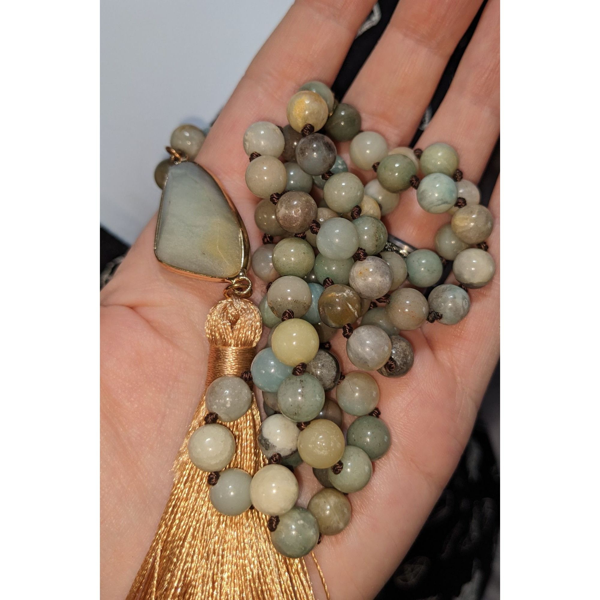 dylan Dylan Bohemian Amazonite Beaded Necklace With Gold Tassel Pe Size ONE SIZE - 2 Thumbnail