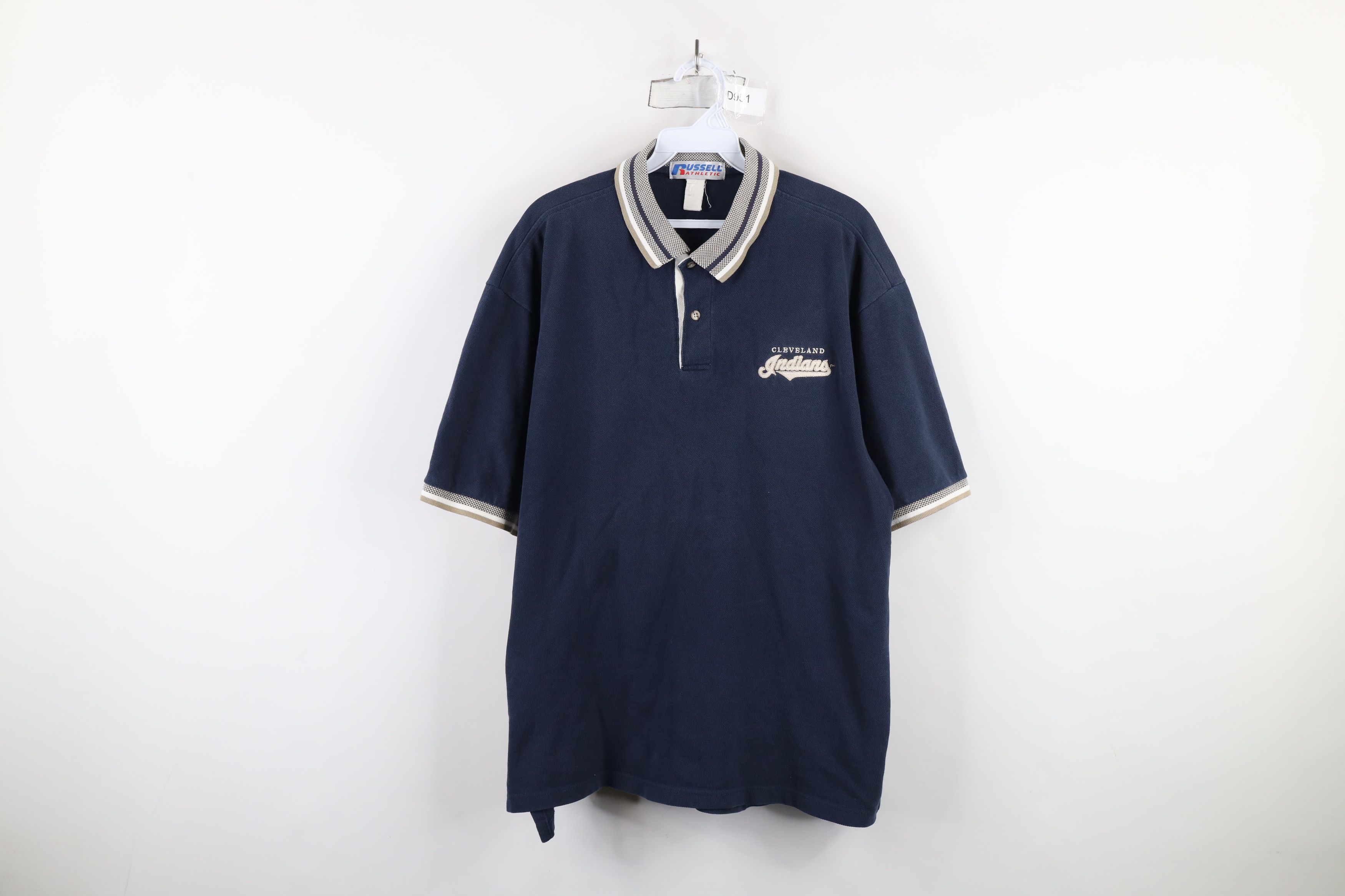 Russell Athletic × Vintage Vintage 90s Russell Athletic Cleveland Indians Baseball Polo Size US XL / EU 56 / 4 - 1 Thumbnail