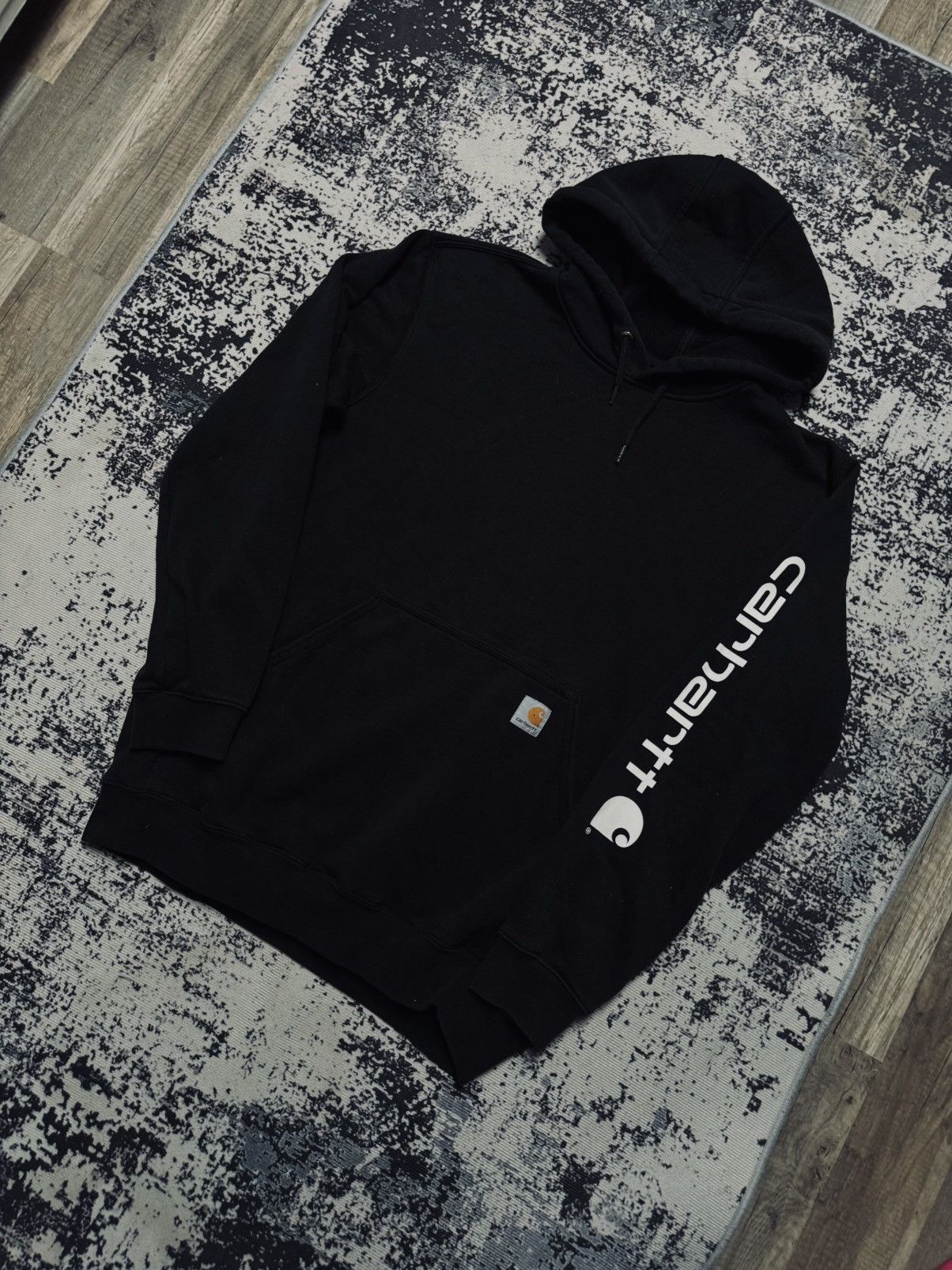 Carhartt × Vintage CARHARTT BLACK Hoodie Sweatshirt M Size US M / EU 48-50 / 2 - 2 Thumbnail