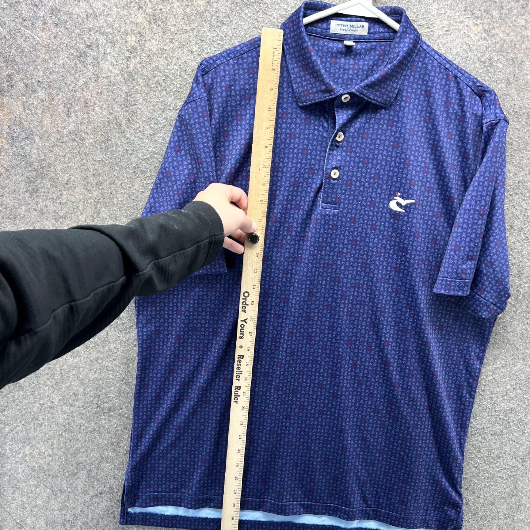 Peter Millar Peter Millar Polo Shirt Mens M Blue Summer Comfort Geometric Golf Stretch Shirt Menss Size US M / EU 48-50 / 2 - 6 Thumbnail