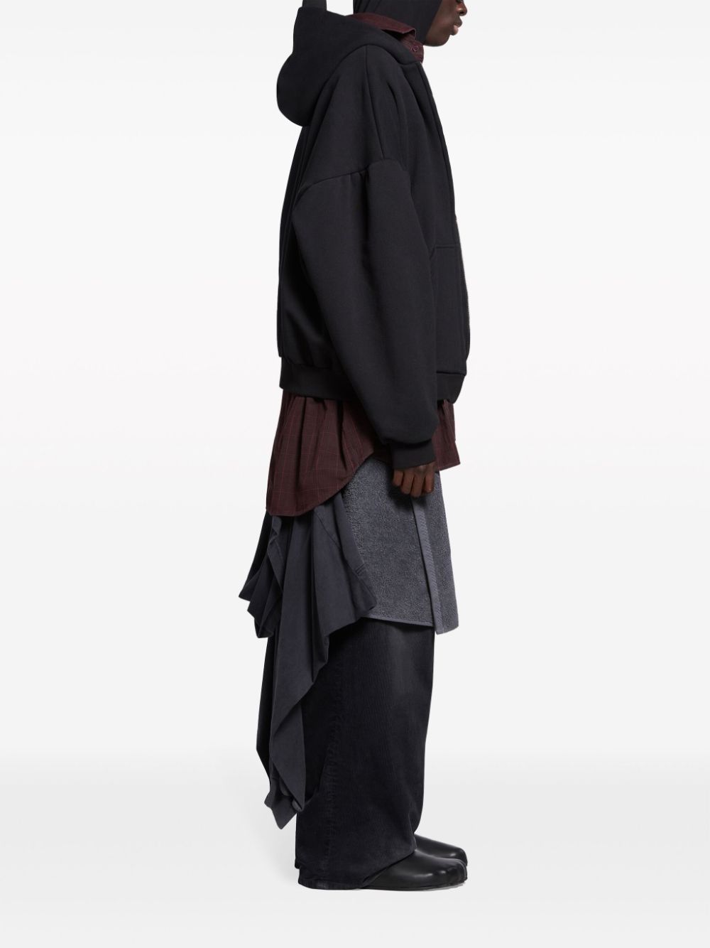 Balenciaga o1mt1gz0125 Unity Sports Icon Layered Hoodie in Black Size US S / EU 44-46 / 1 - 6 Thumbnail