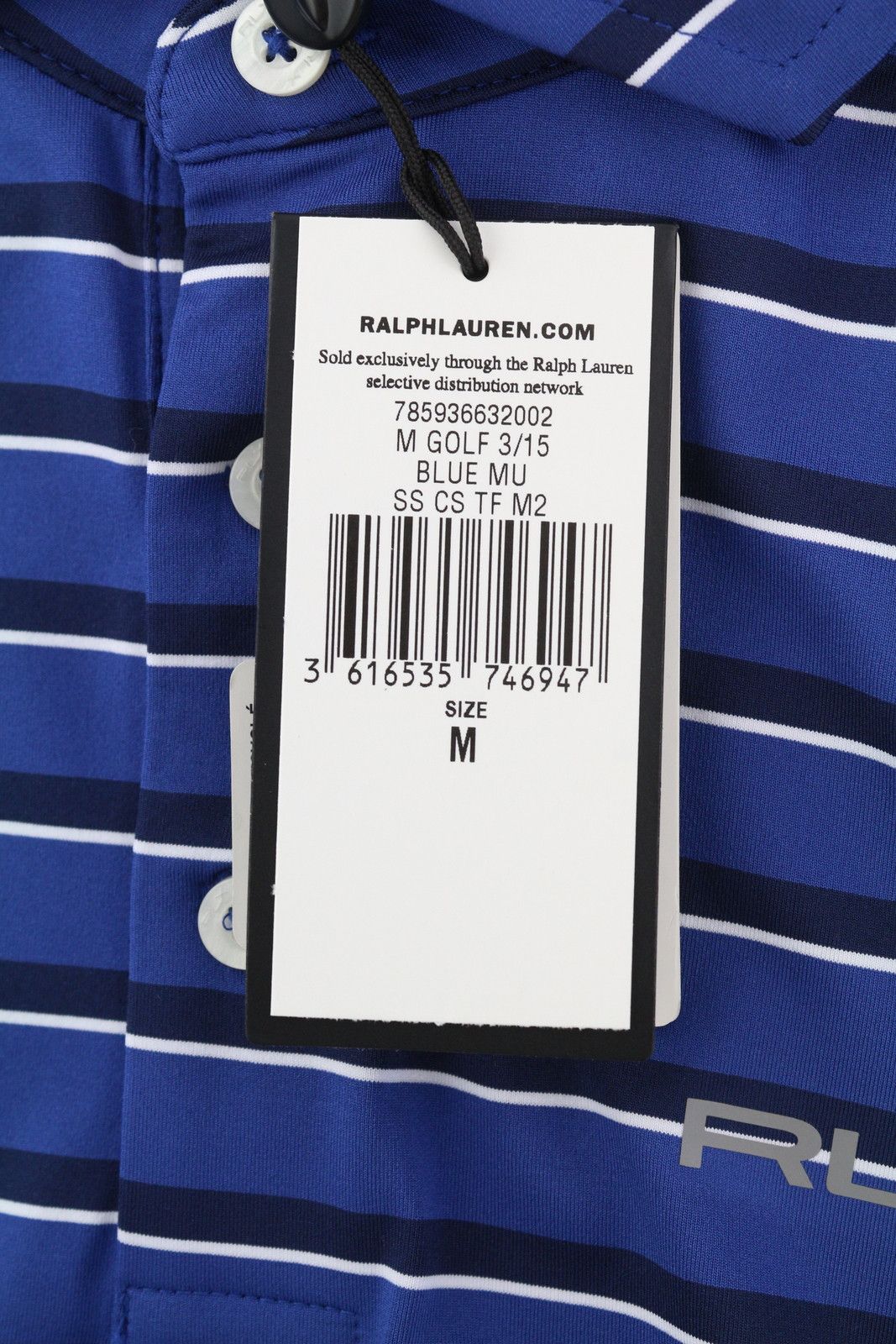 RLX Ralph Lauren GOLF M Blue Striped Polo Wicking 84557 Size US M / EU 48-50 / 2 - 8 Thumbnail