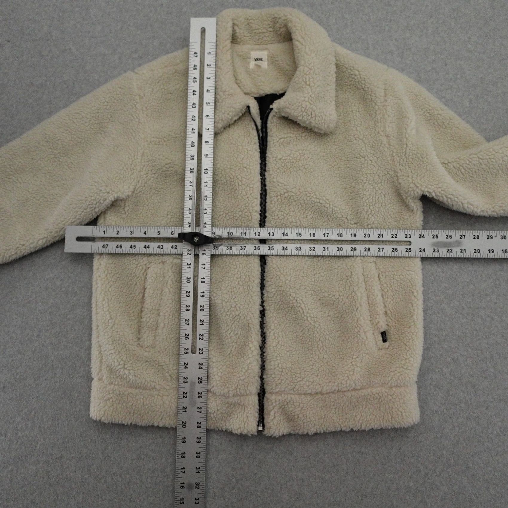 Vans VANS Jacket Womens Large Snow Out Fleece Zip Up Jacket White Size L / US 10 / IT 46 - 2 Thumbnail