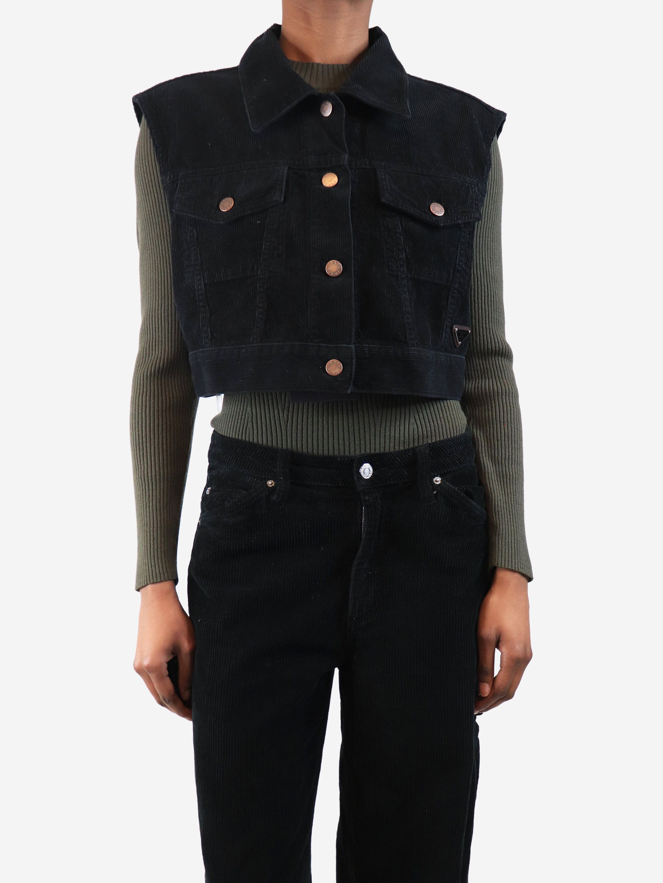 Prada Black sleeveless cord jacket - XS Size XS / US 0-2 / IT 36-38 - 1 Thumbnail