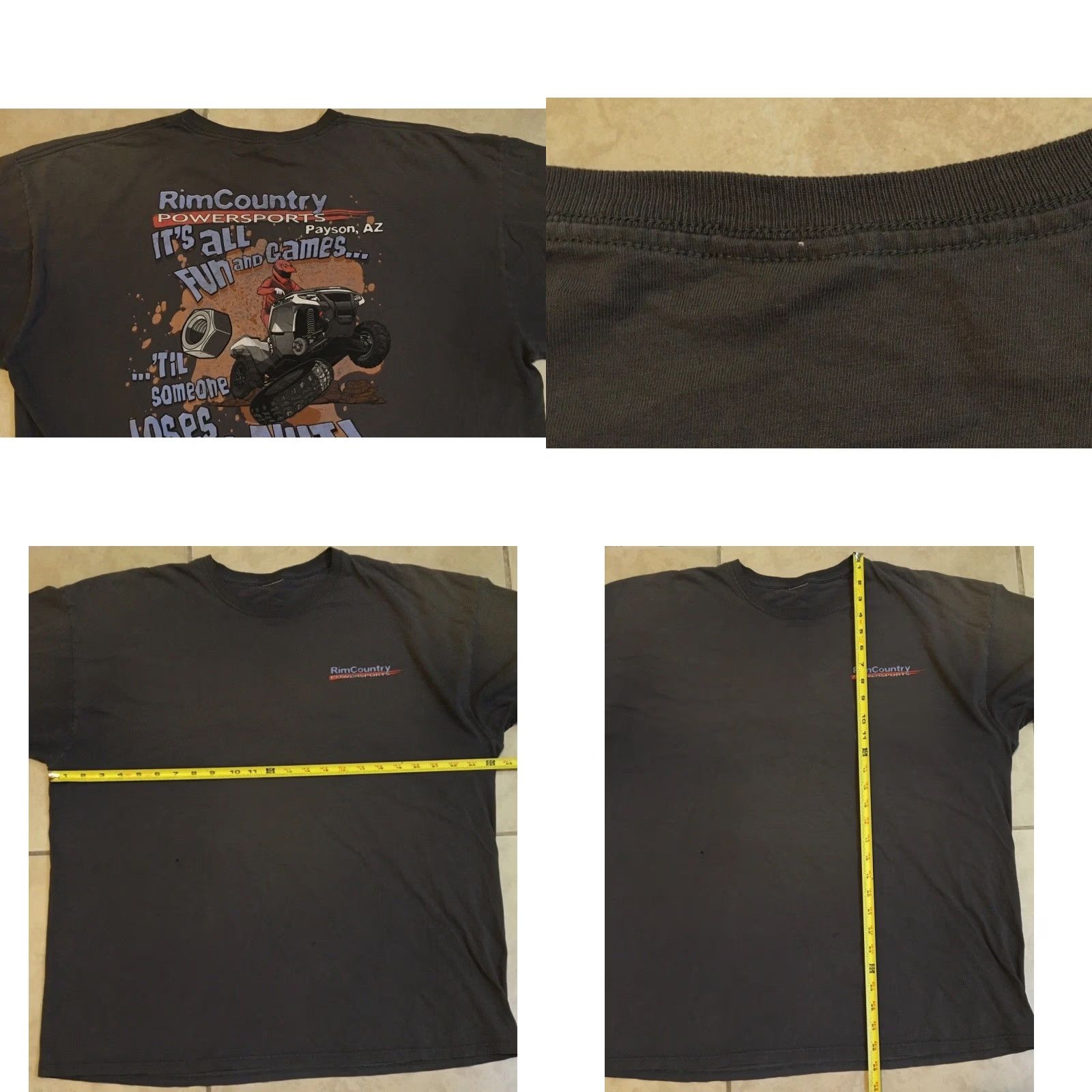 Vintage Vtg Its Fun Til Someone Loses A Nut Faded Shirt XL Harley Davidson Motocross Graphic Tee Grunge 90s Mens Size US XL / EU 56 / 4 - 10 Thumbnail