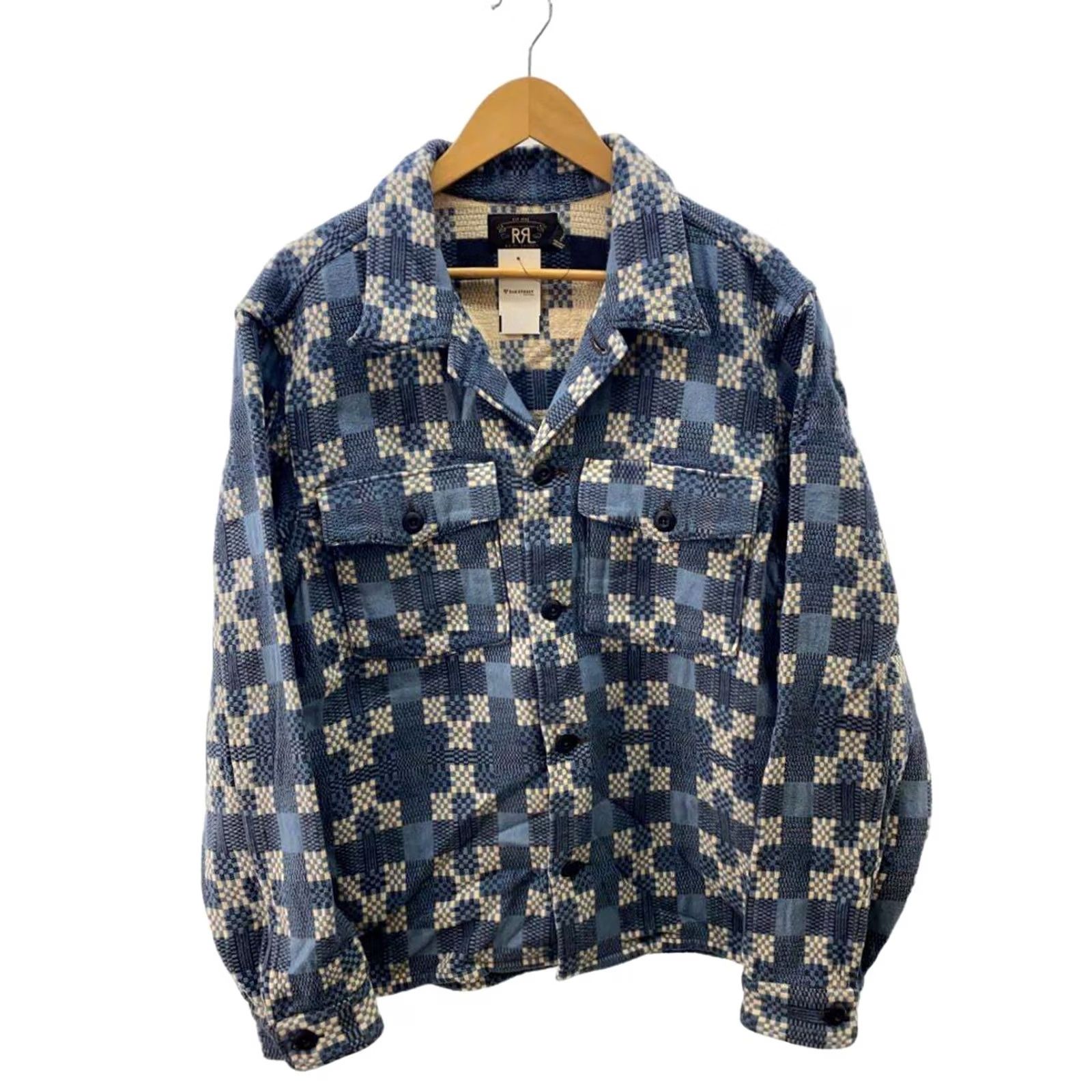 Ralph Lauren RRL Ralph Lauren Patterned Shirt Jacket M Cotton Blue Used Size US M / EU 48-50 / 2 - 2 Thumbnail