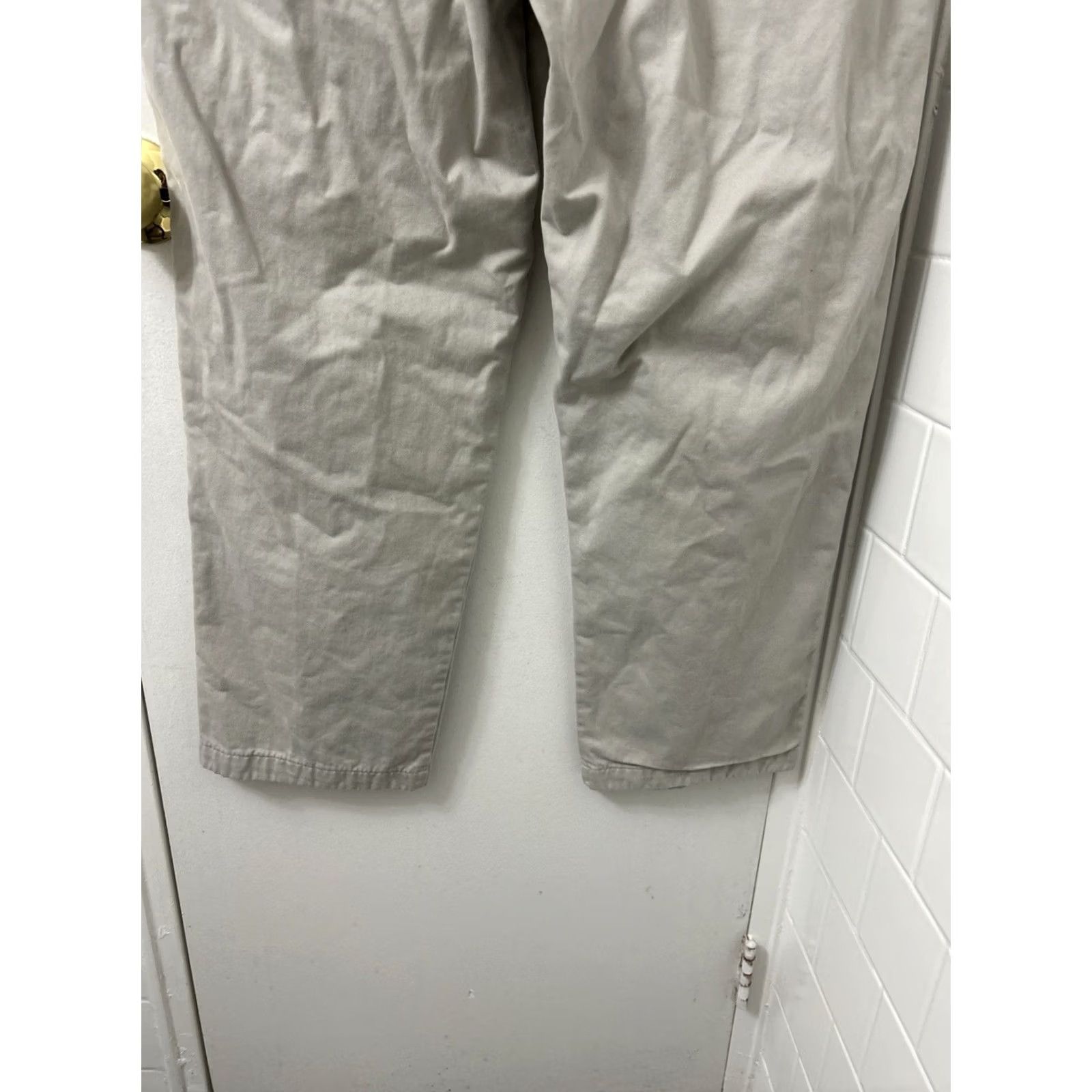 Vintage L.L.Bean Pants Mens 36x30 Beige Natural Fit Chino Workwear Casual Wool Plaid Lined 162385 Size US 36 / EU 52 - 7 Thumbnail