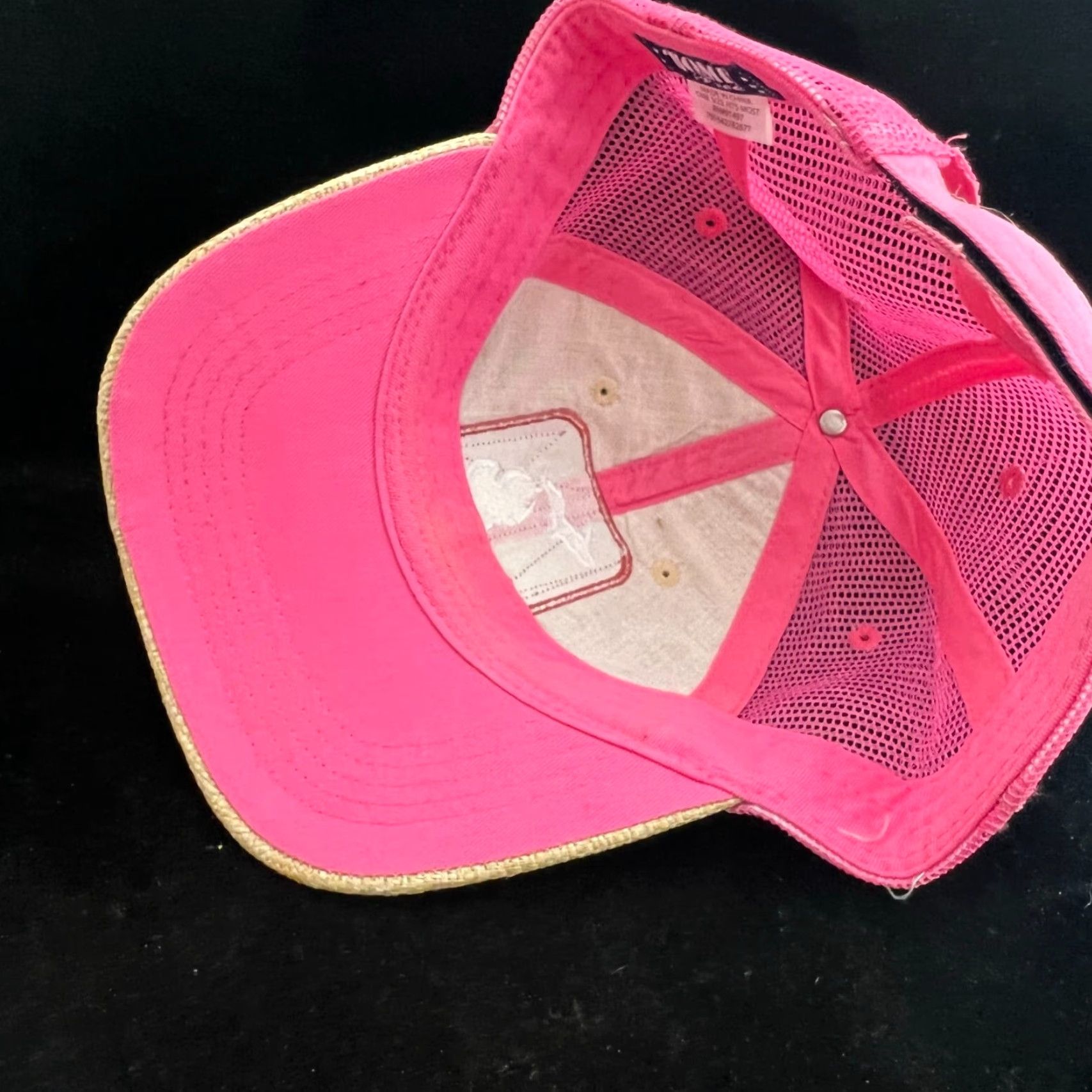 Vintage Home Free Womens Cap Adjustable Pink Tan Burlap Embroidered Michigan Size ONE SIZE - 6 Thumbnail