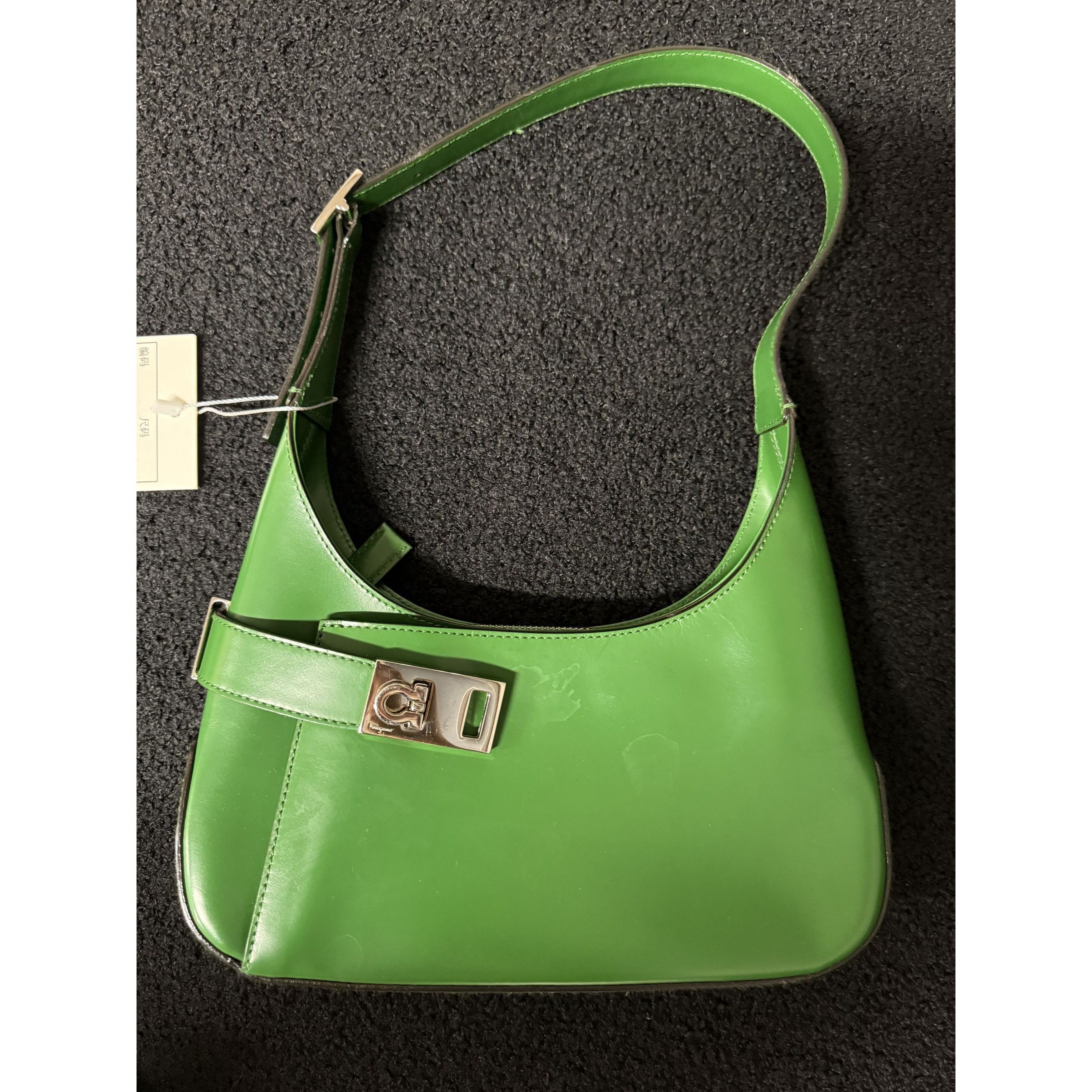 Salvatore Ferragamo Salvatore Ferragamo Green Leather Shoulder Bag With Silver B Size ONE SIZE - 1 Thumbnail