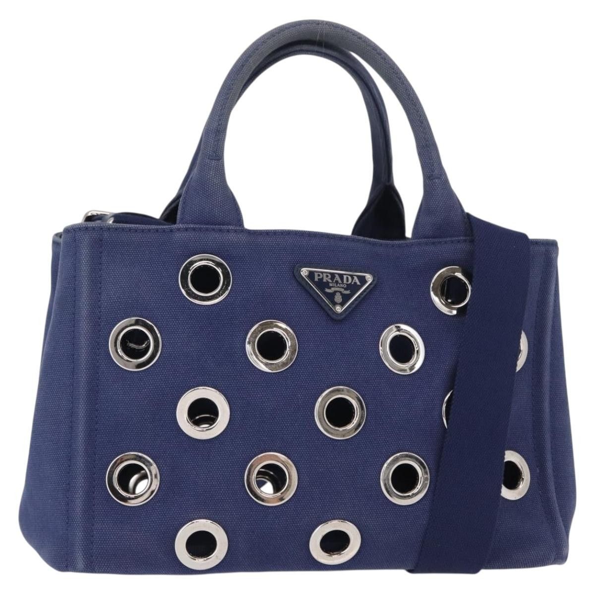 Prada Prada Canapa Convertible Tote Grommet Embellished Canvas Size ONE SIZE - 1 Thumbnail