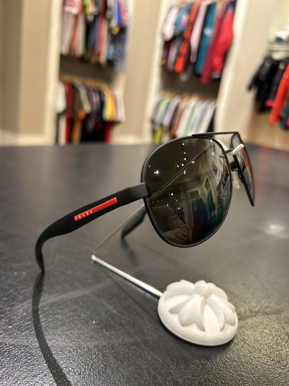Prada Prada Aviator Sunglasses Size ONE SIZE - 4 Thumbnail